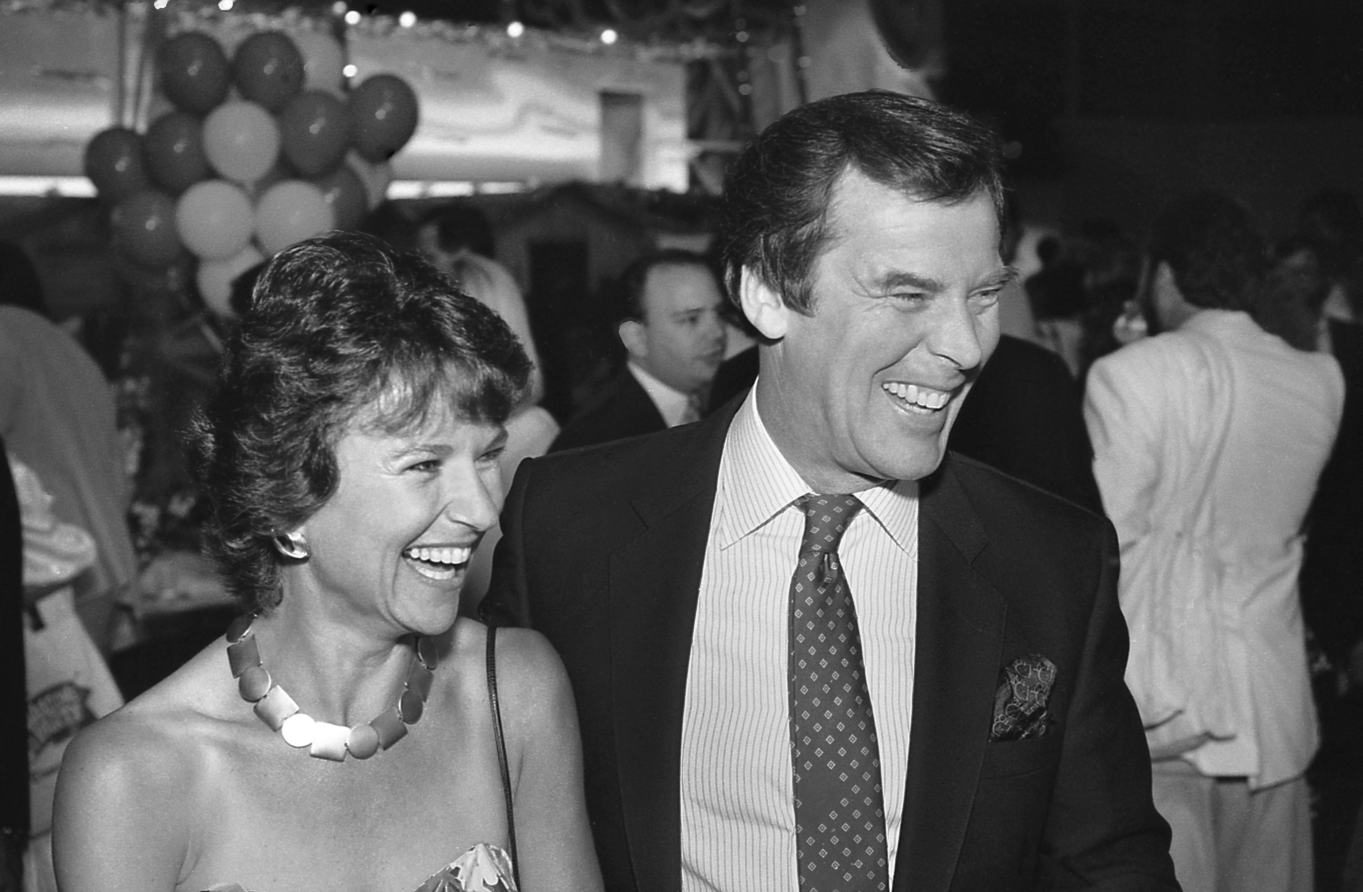 Photo shows married journalists Kati Marton and Peter Jennings during the 1988 Republican National Convention,