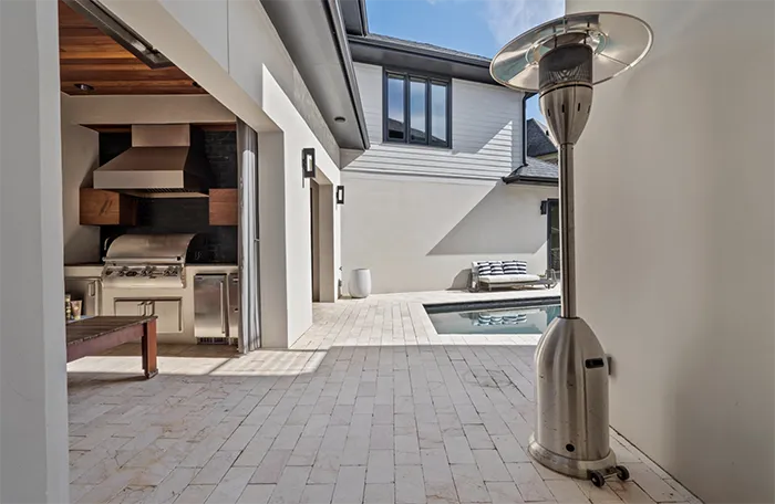 10919 Robinson Rock Court courtyard deck and kitchen