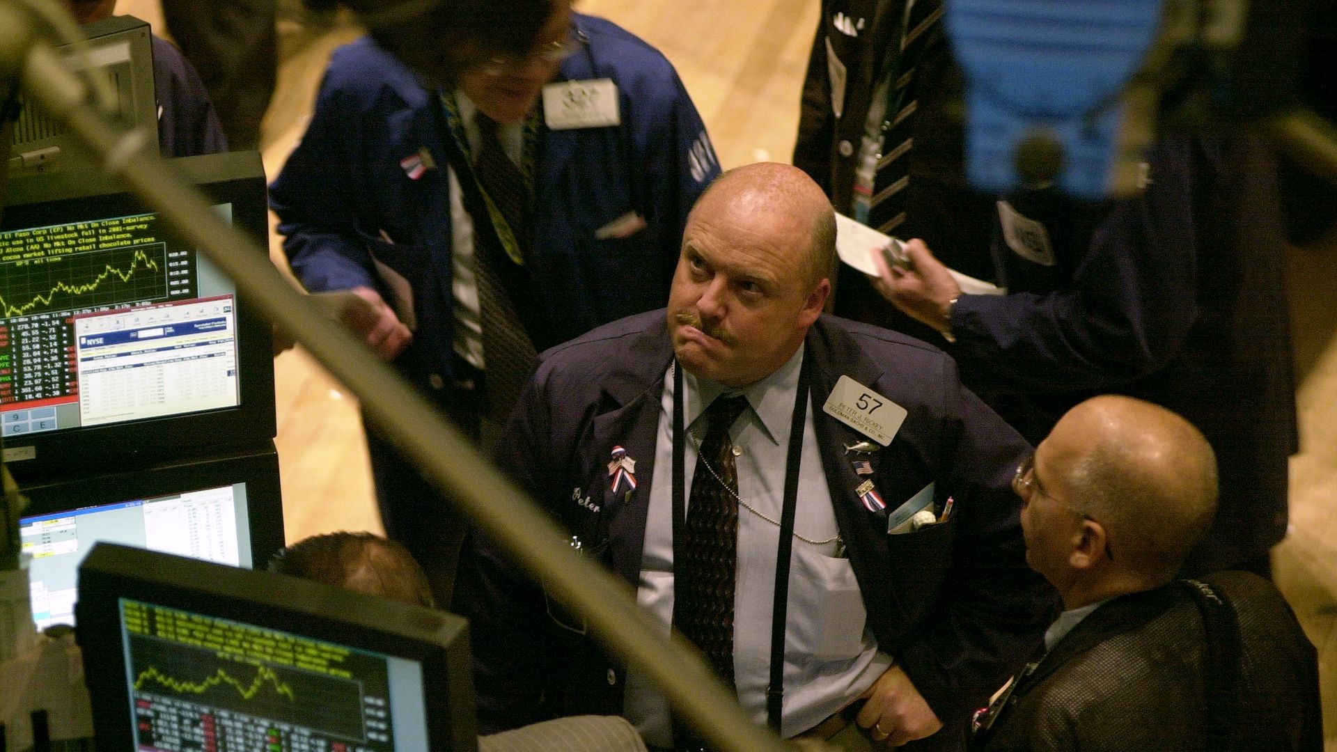 A trader on the floor of the exchange.
