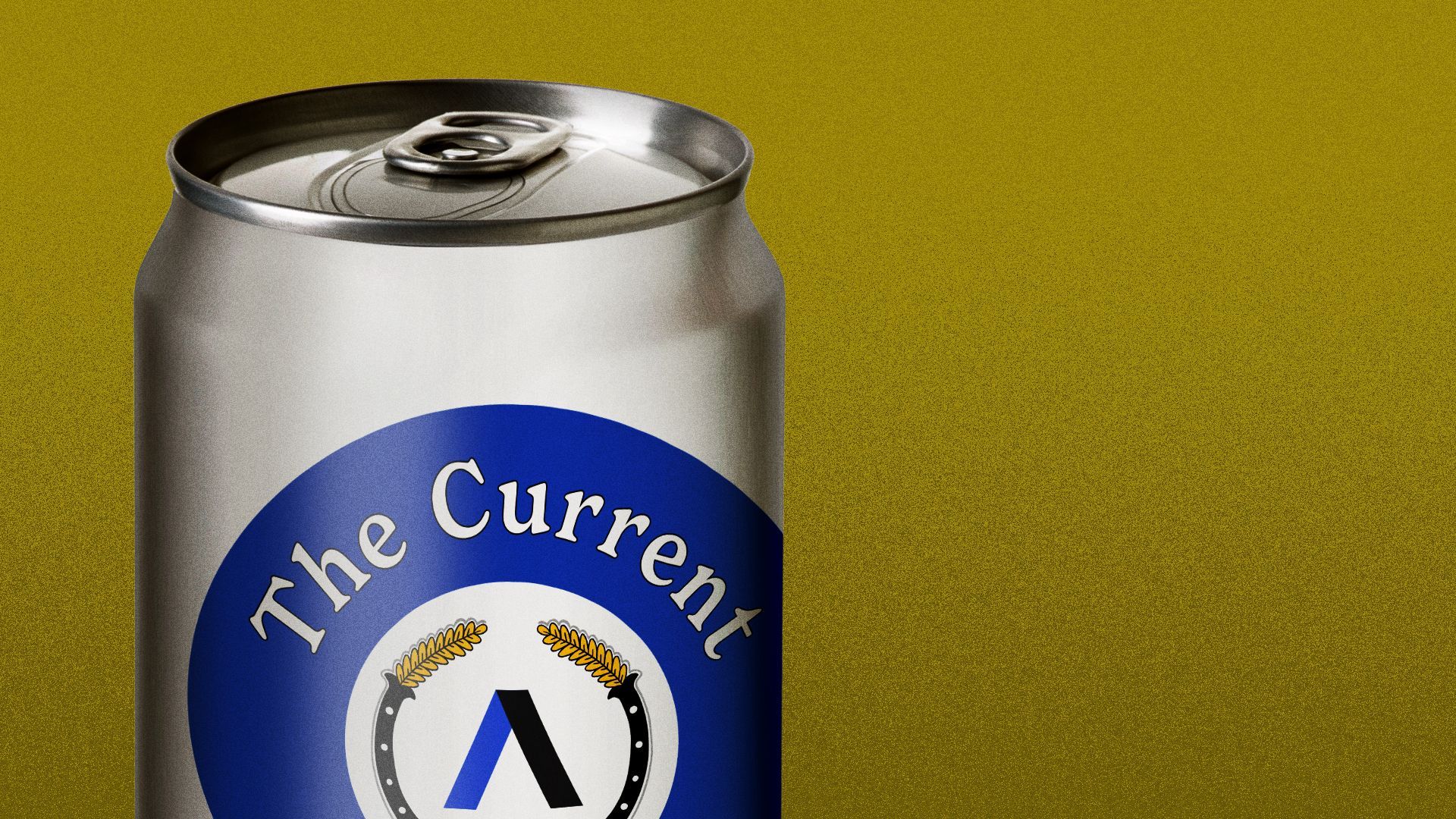 Illustration of a beer can that says "The Current."