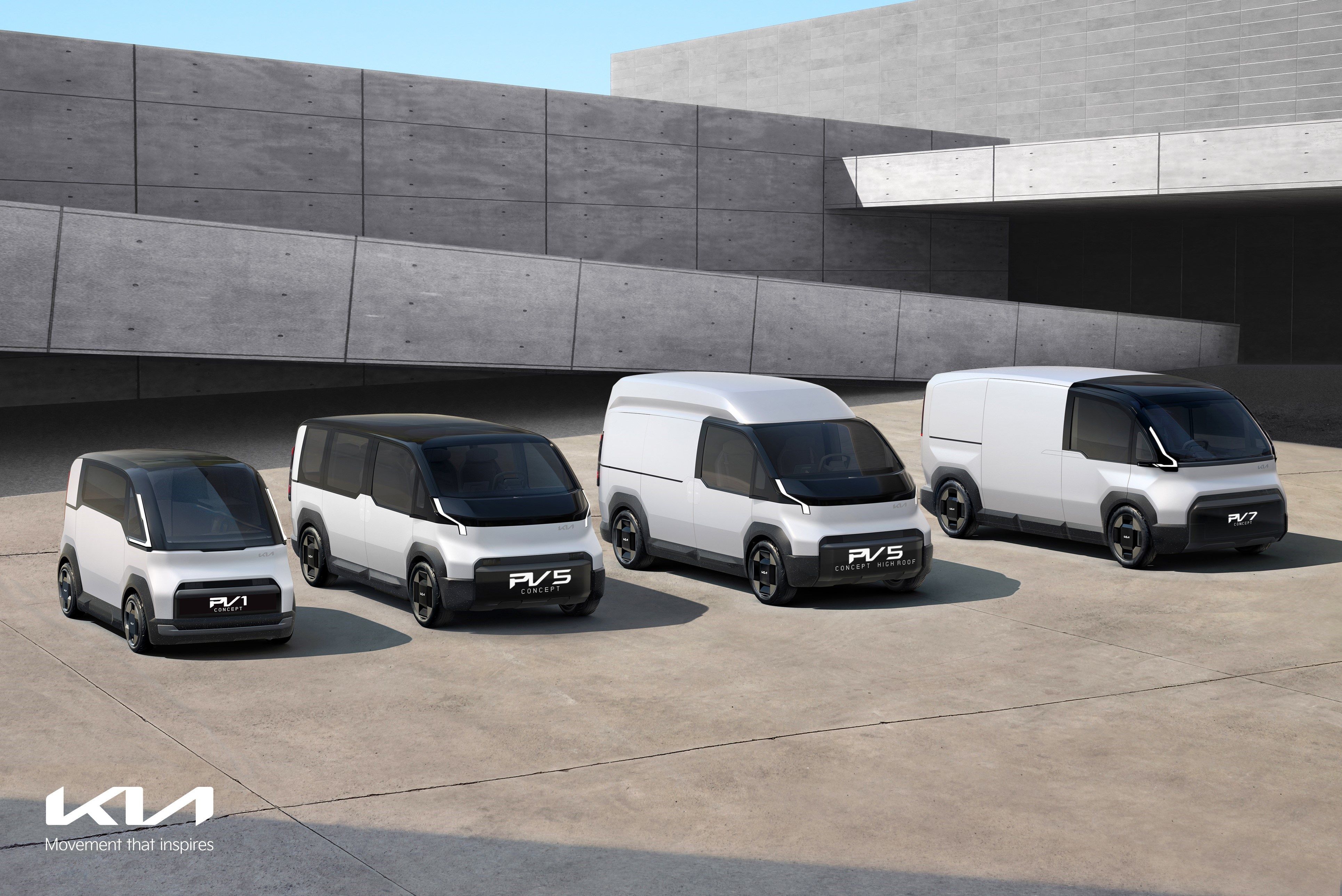 Kia's PBV electric van concepts have interchangeable bodies. 