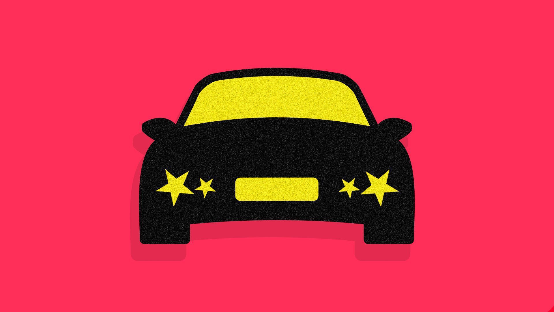 Illustration of a car with the chinese flag colors