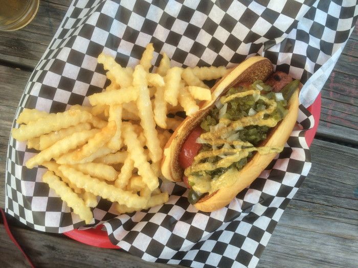 JJ's Redhots hotdog