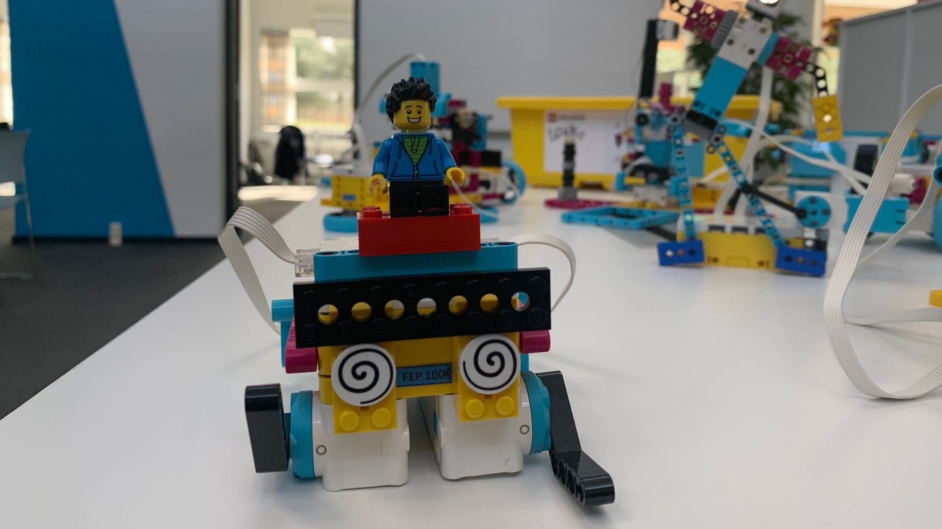 A robot built with Lego Education's Spike Prime kit