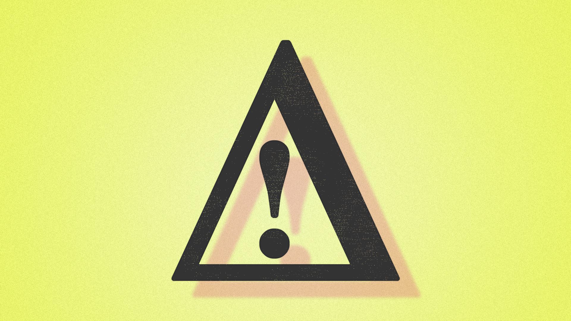 A warning symbol of a triangle with an exclamation point inside.