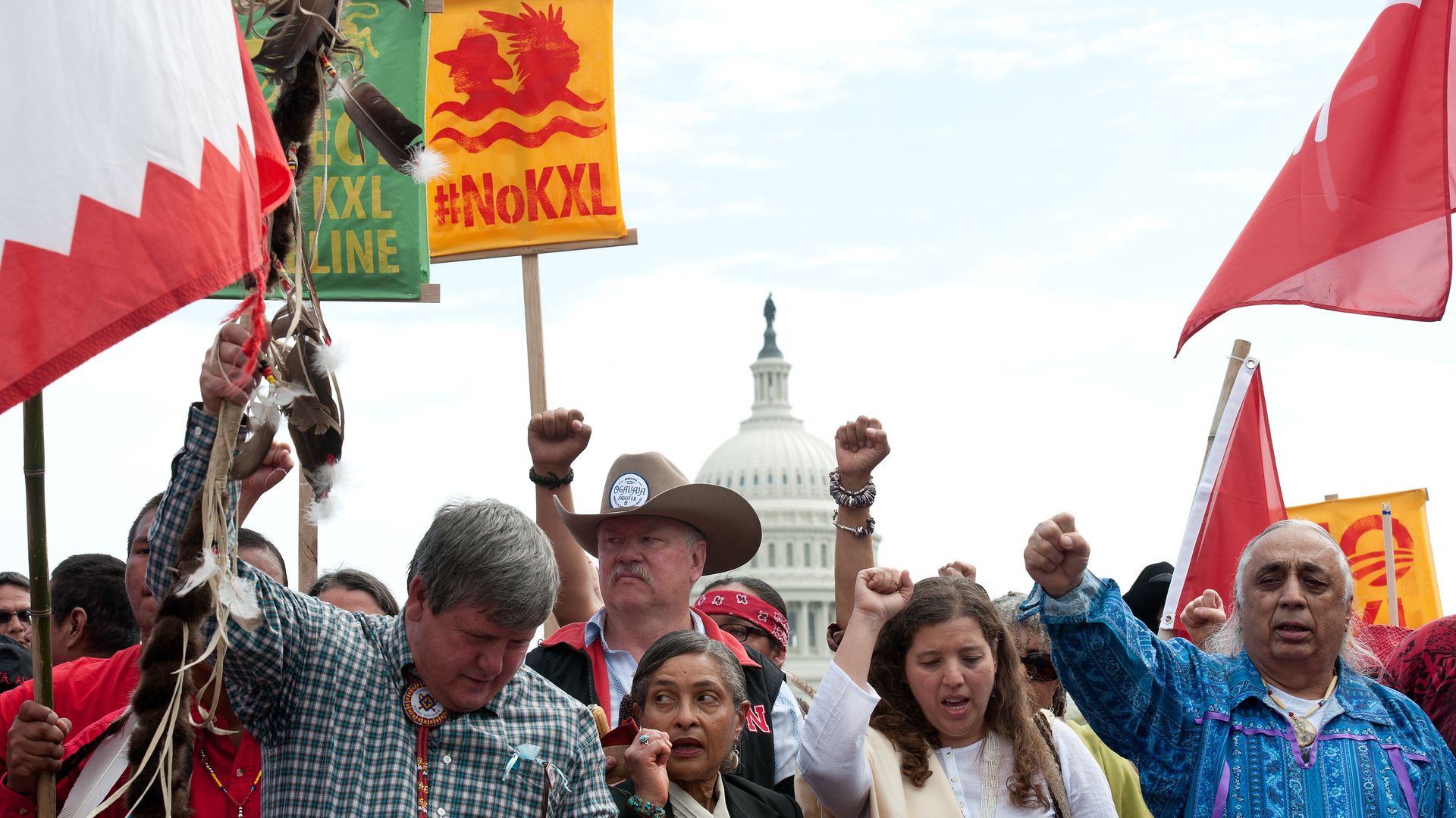 Protests about the construction of the Keystone XL Pipeline