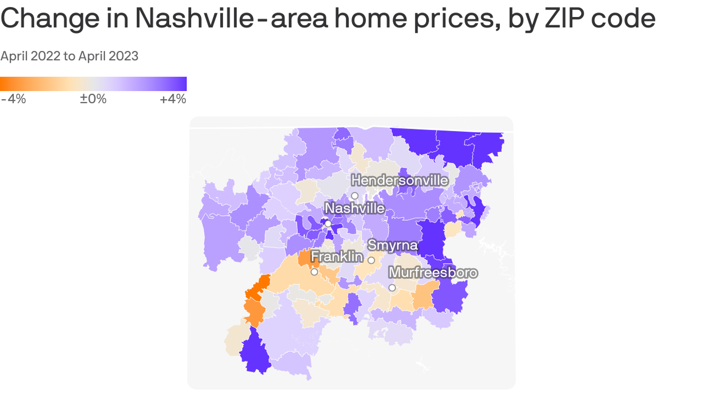Nashville-area home prices mapped by ZIP code - Axios Nashville