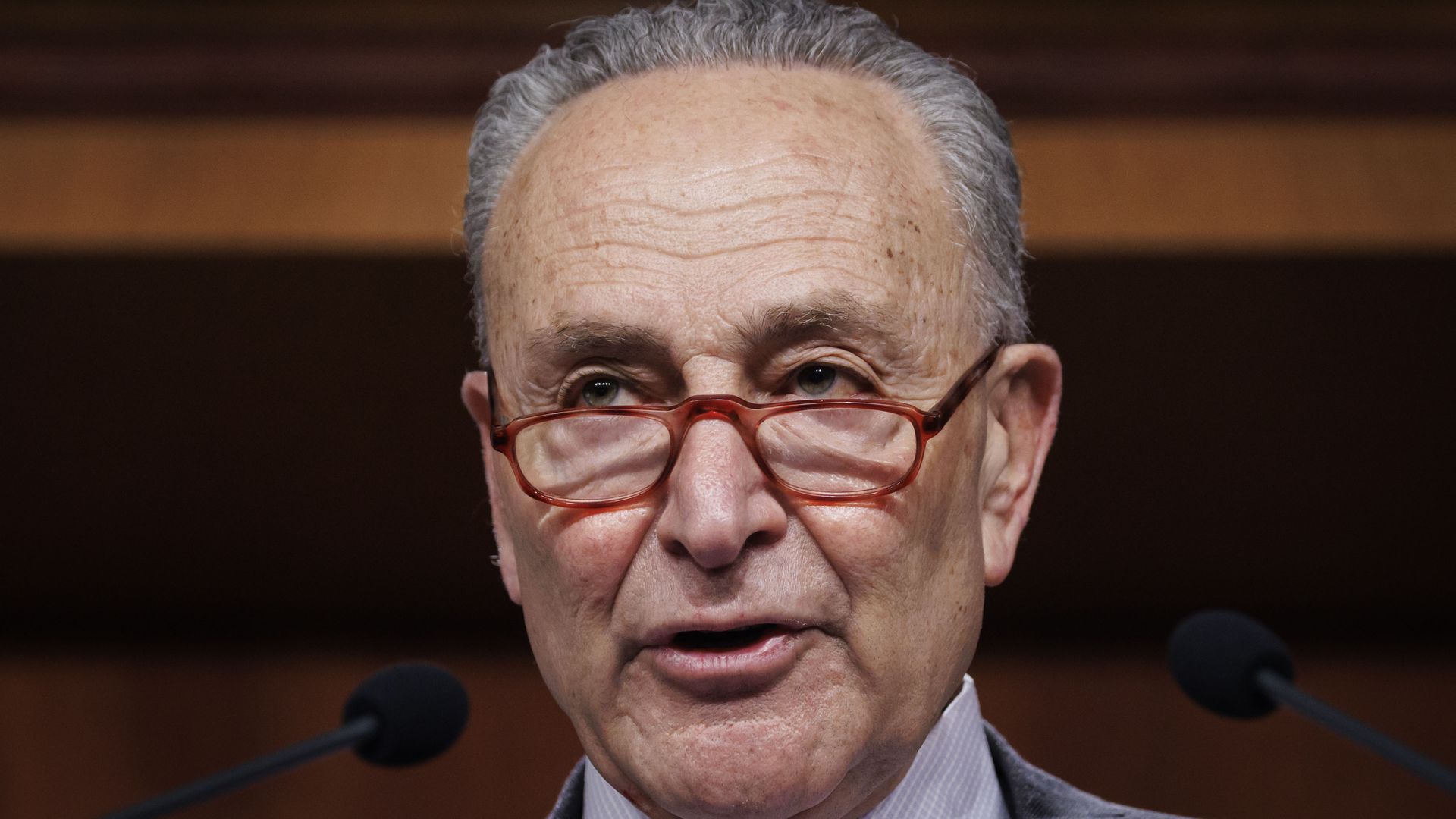 Senate Majority Leader Chuck Schumer, a Democrat from New York, speaks during a news conference at the US Capitol in Washington, DC, US, on Thursday, Feb. 2, 2023.