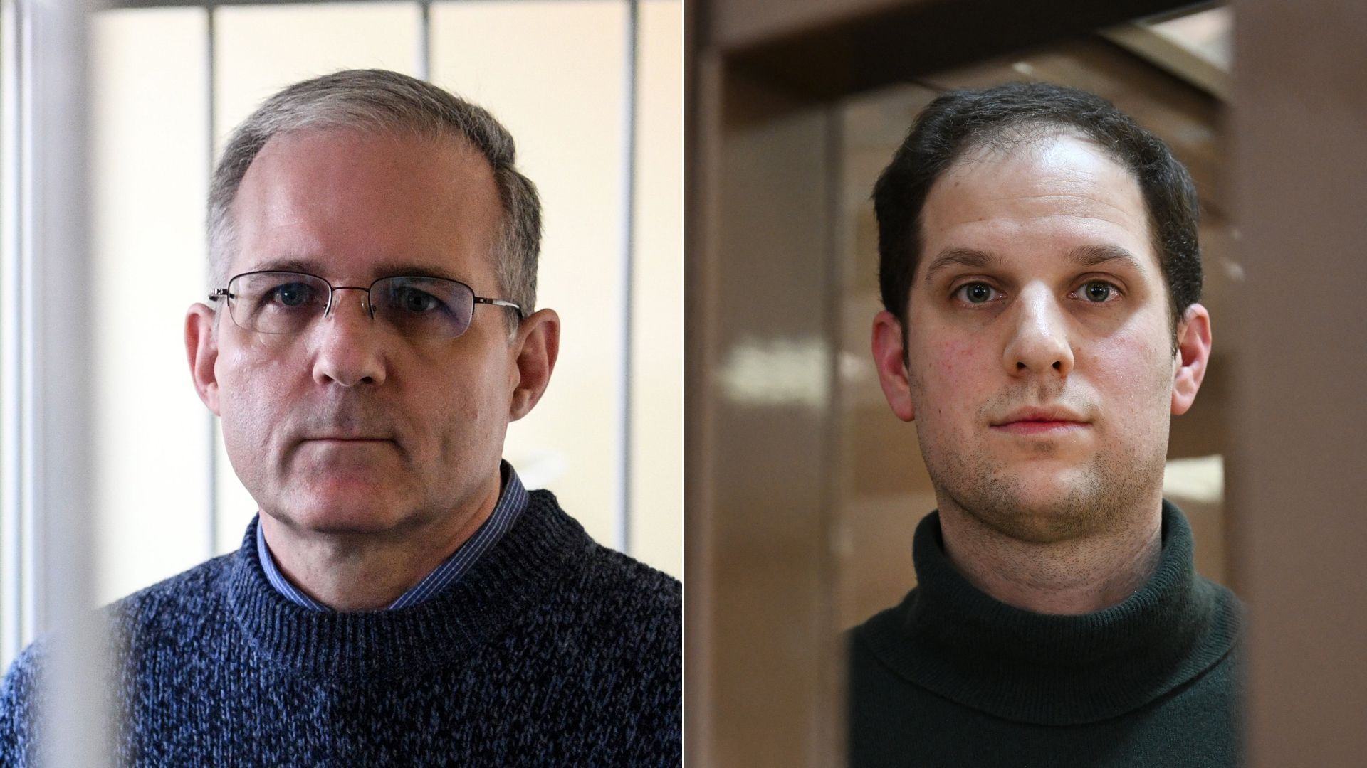 Former Marine Paul Whelan (left); Wall Street Journal reporter Evan Gershkovich (Right).