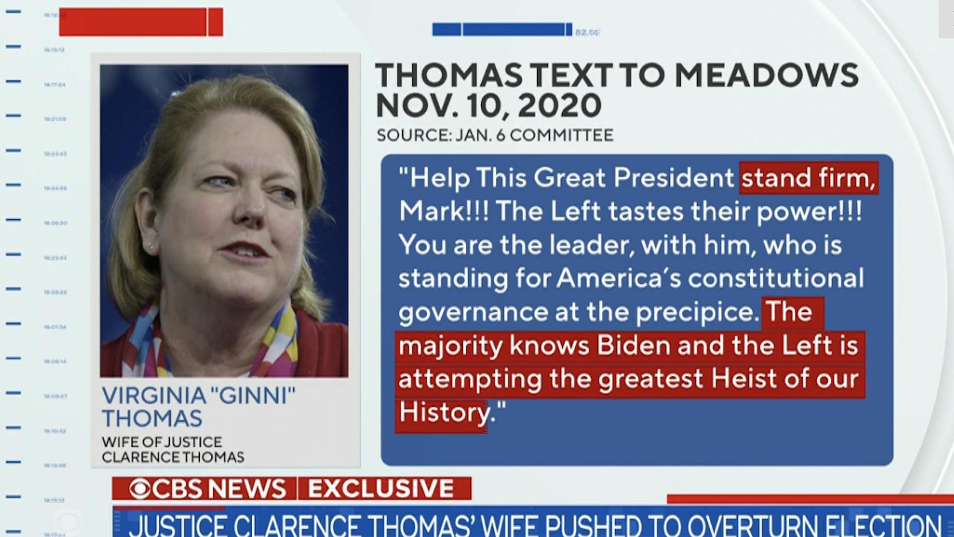 Ginni Thomas text message to Mark Meadows