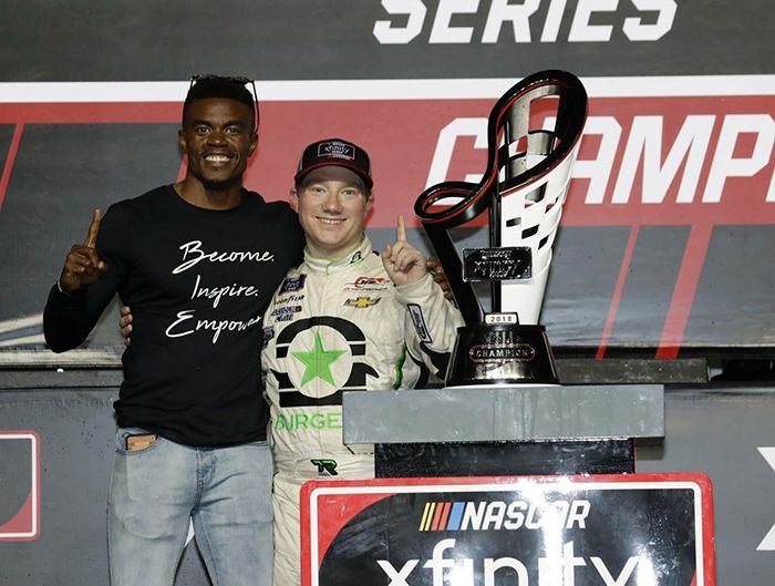 Curtis Walls and Tyler Reddick after they won the Xfinity championship