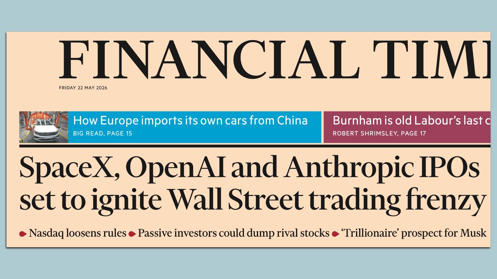 Today's Financial Times.
