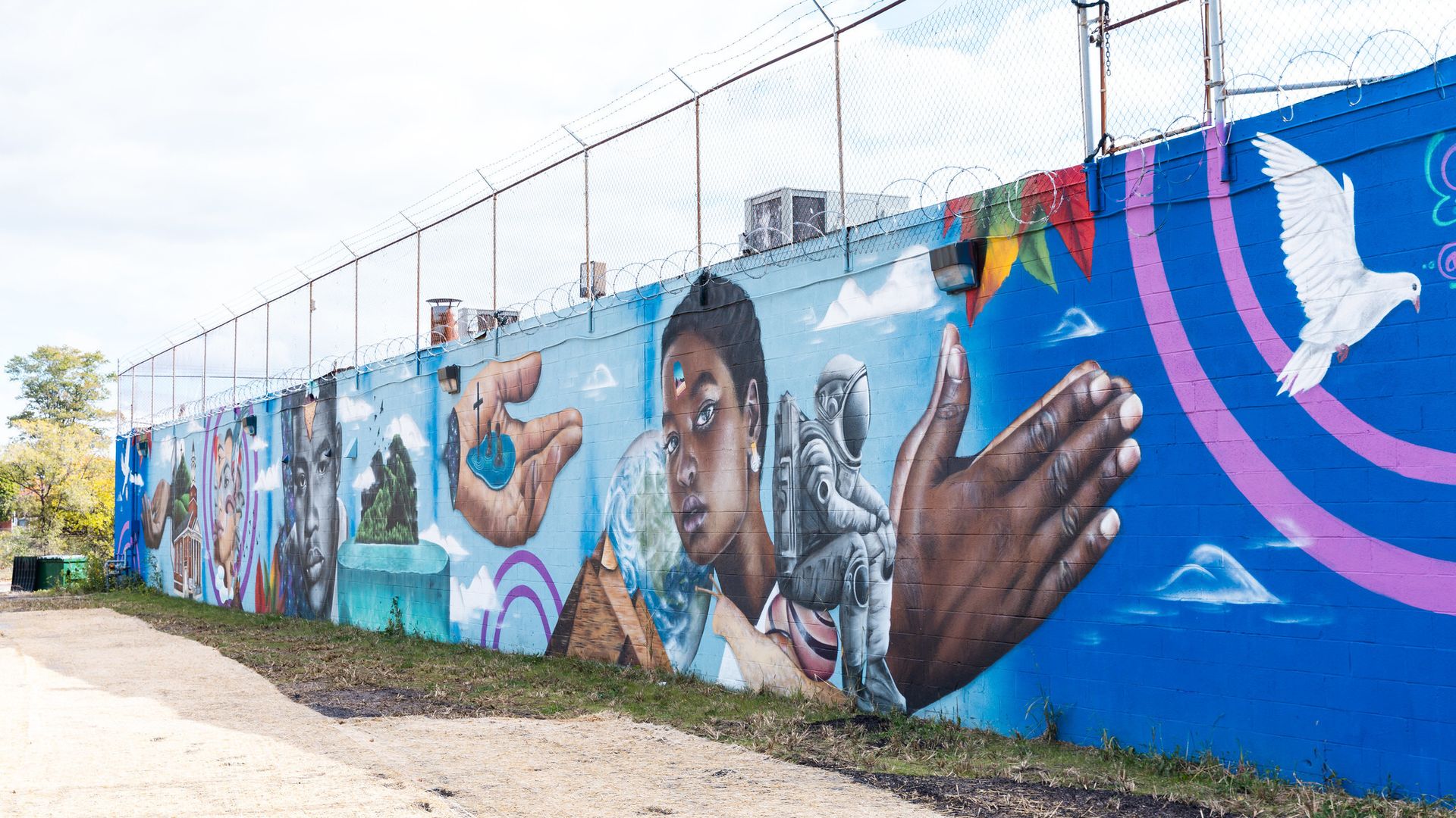 A mural at 8000 Fullerton Ave. along the Joe Louis Greenway painted by artist Carson DeYoung.