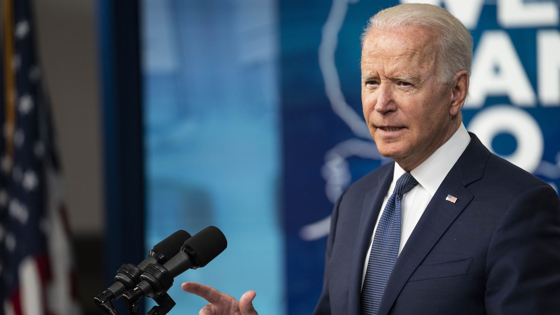U.S. President Joe Biden speaks in the Eisenhower Executive Office Building in Washington, D.C., U.S., on Tuesday, July 6