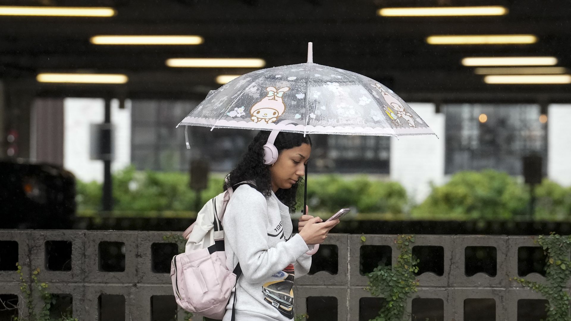 A person holding an umbrella