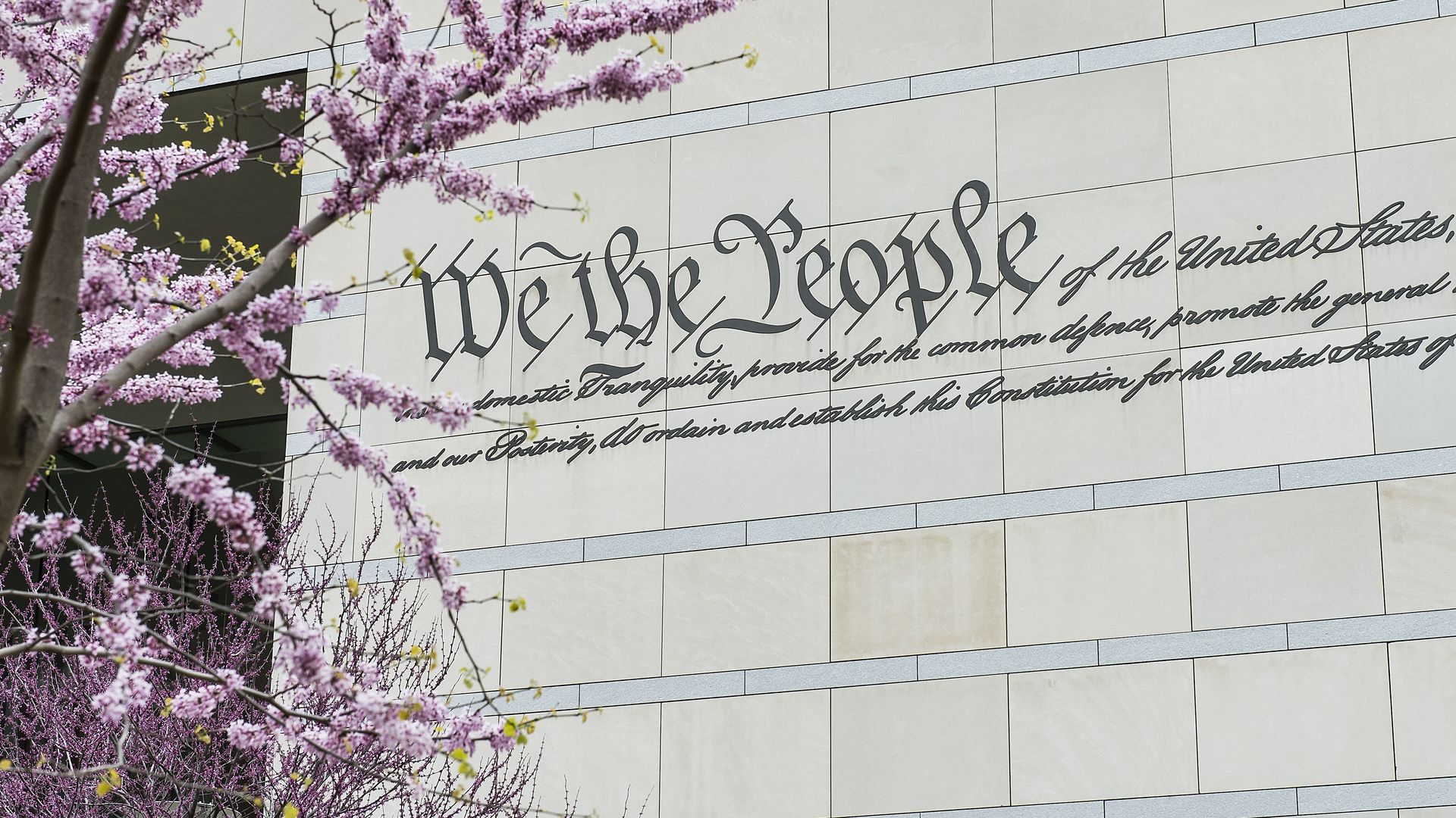 The outside of the National Constitution Center In Philadelphia.