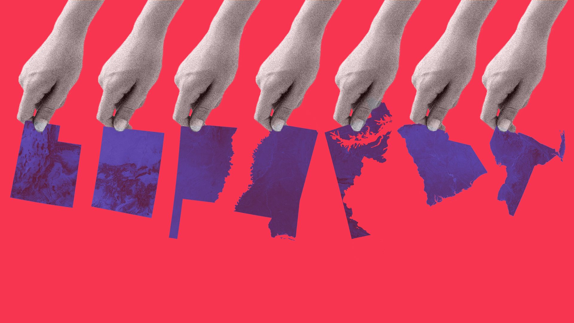 hands holding state shapes