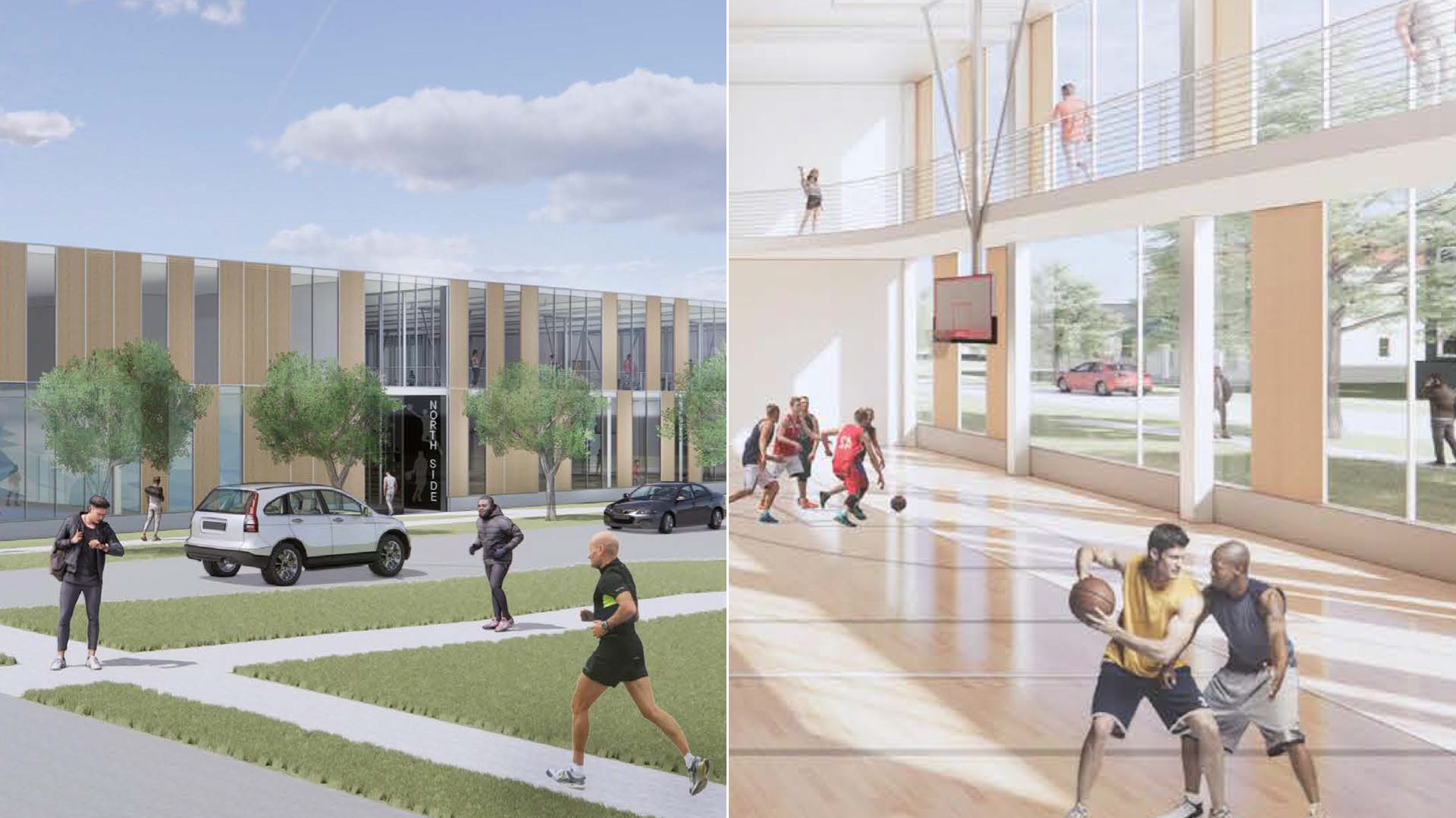 A drawing of a proposed recreation center in Des Moines.