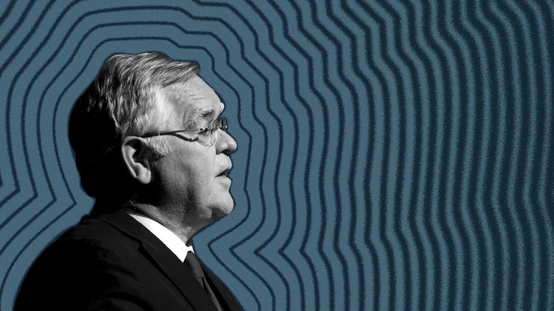 Photo illustration of Nashville Mayor John Cooper  with lines radiating from him.