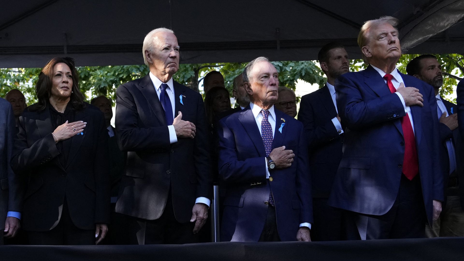 Biden, Harris, and Trump attend 9/11 memorial