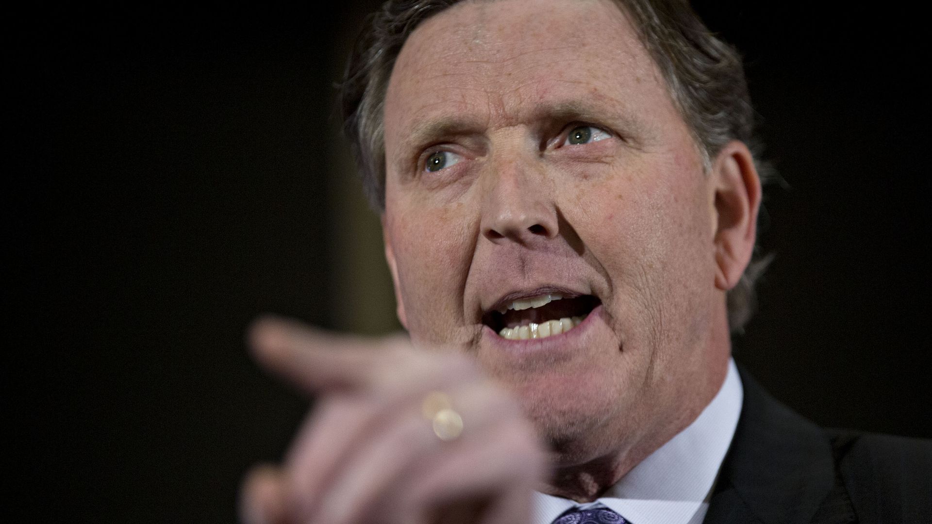 Bob Vander Plaats, president and CEO of The FAMiLY LEADER, speaks during an anti-abortion campaign rally.