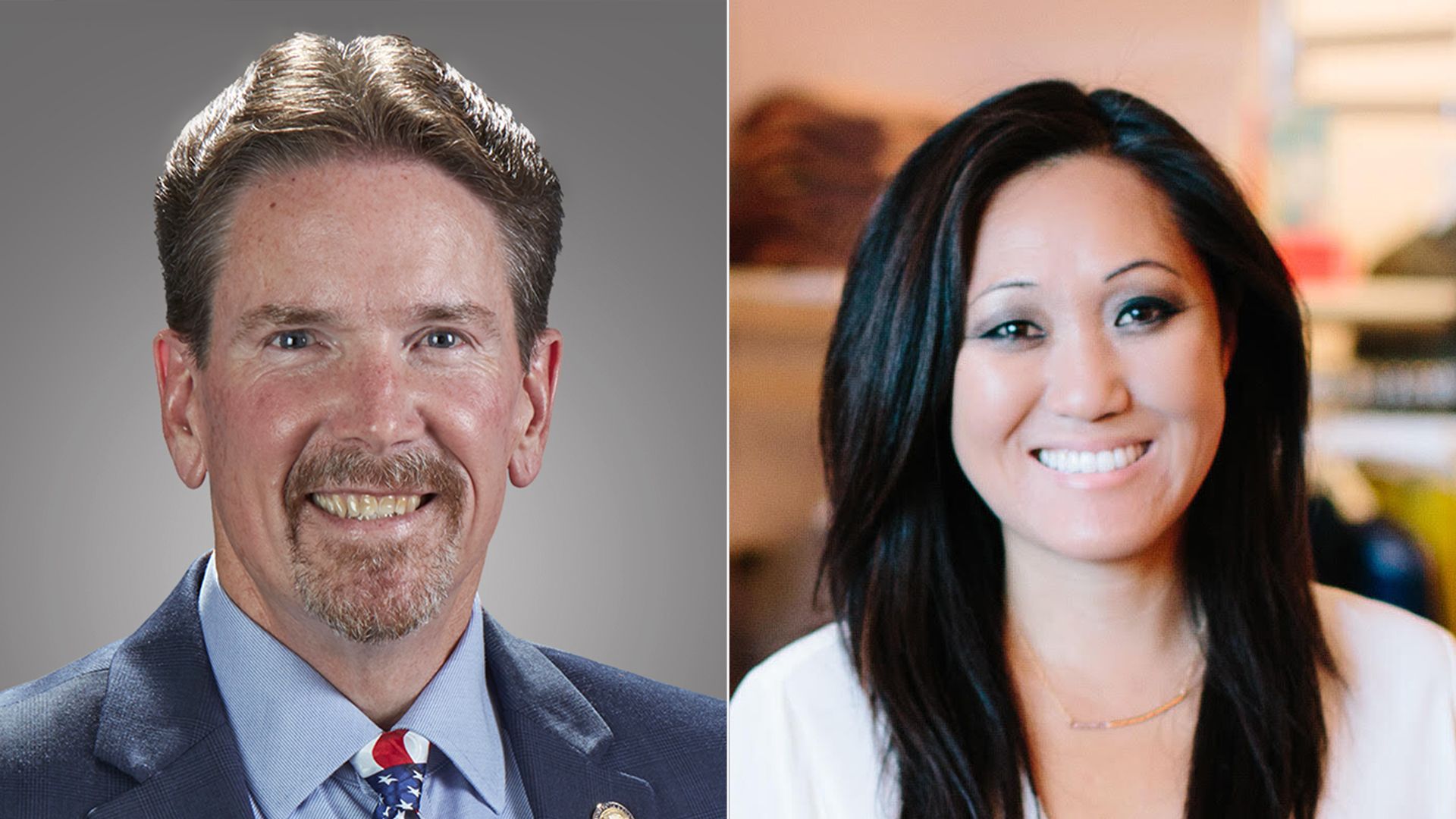 Photos of the two candidates 