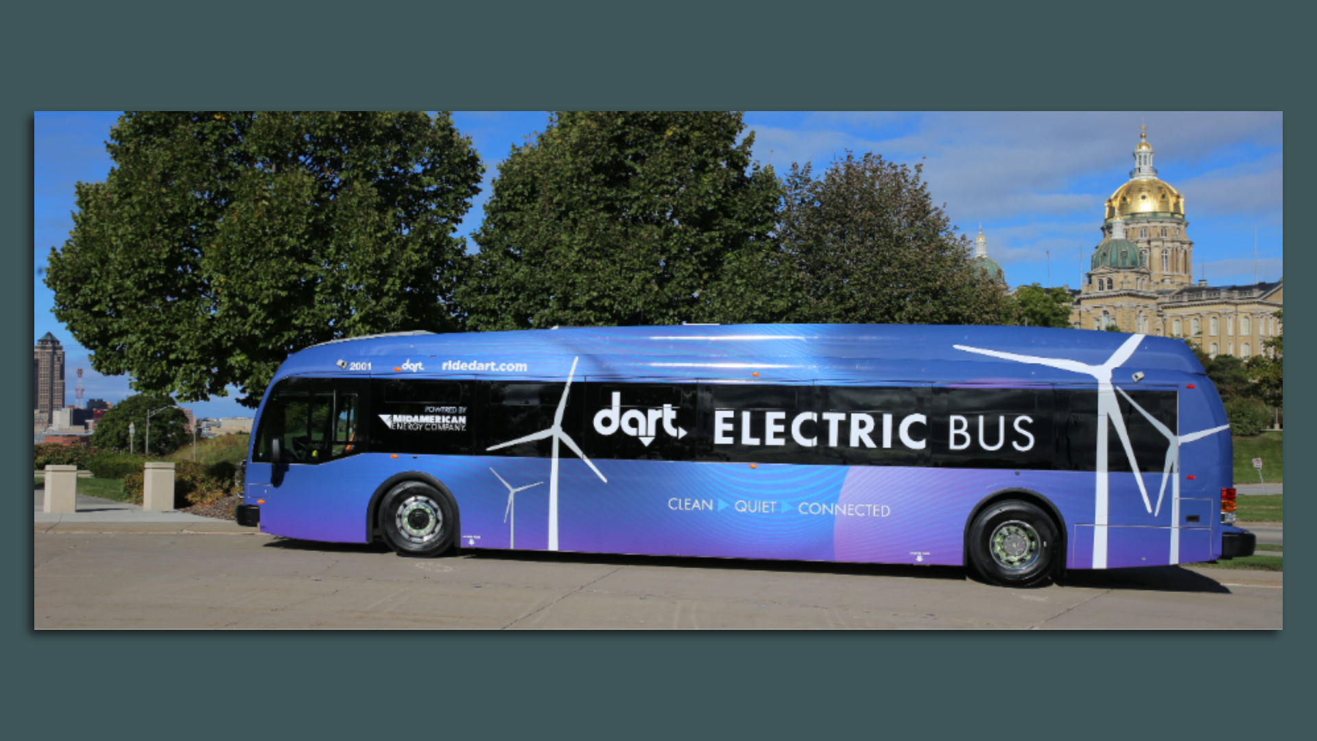 A photo of a DART bus.