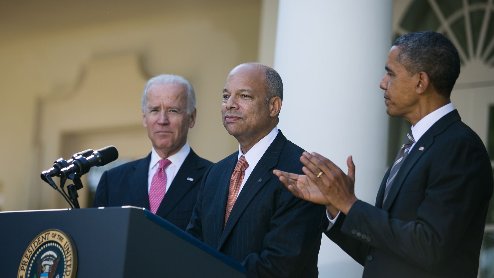 Biden, Jeh Johnson and Obama
