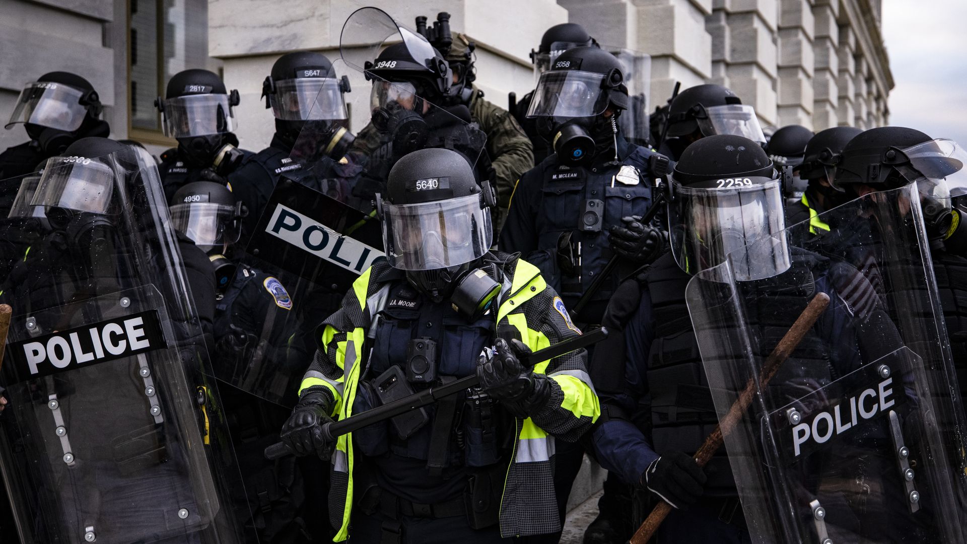 Police outside the Capitol