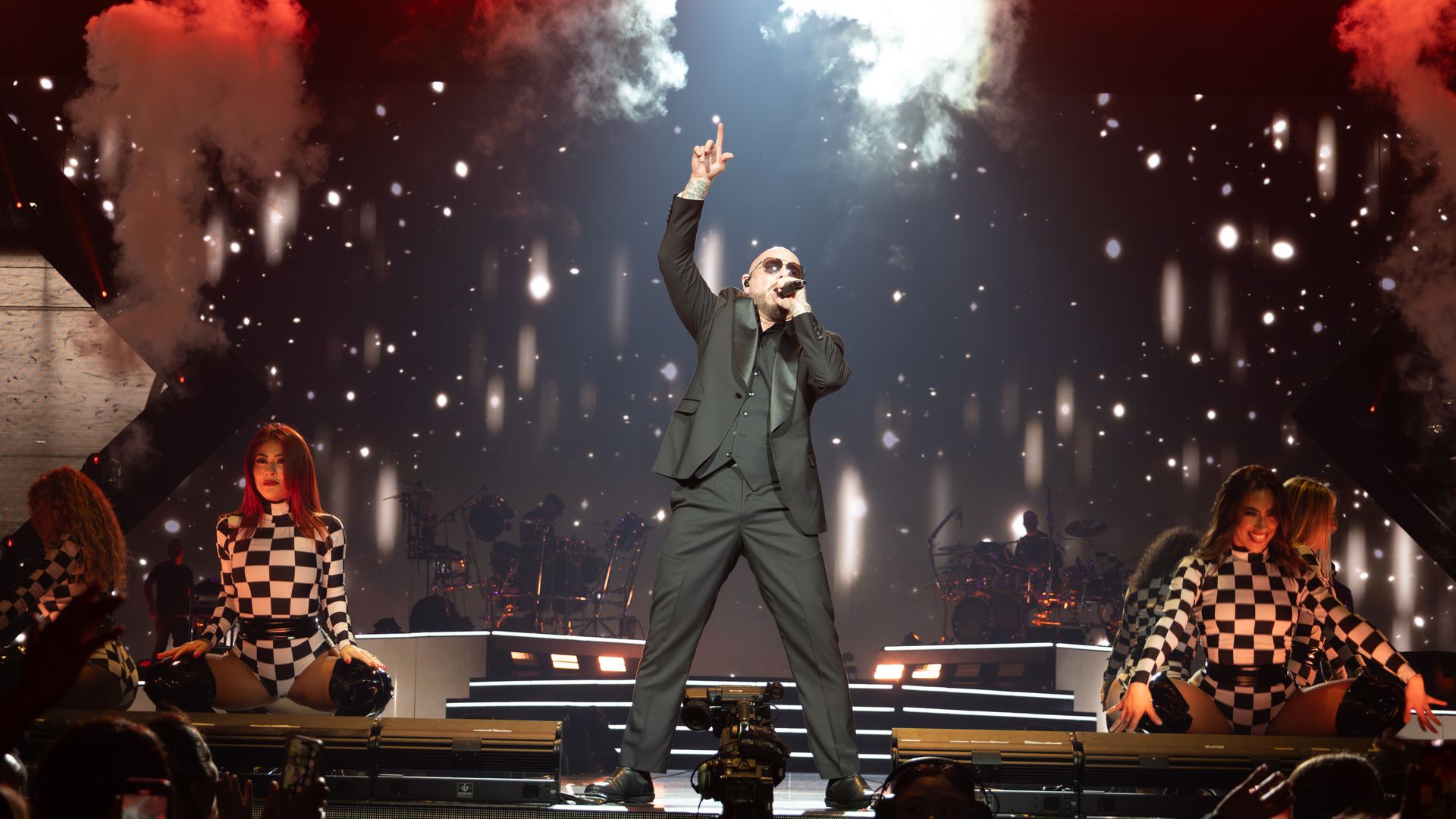 Pitbull performing on stage