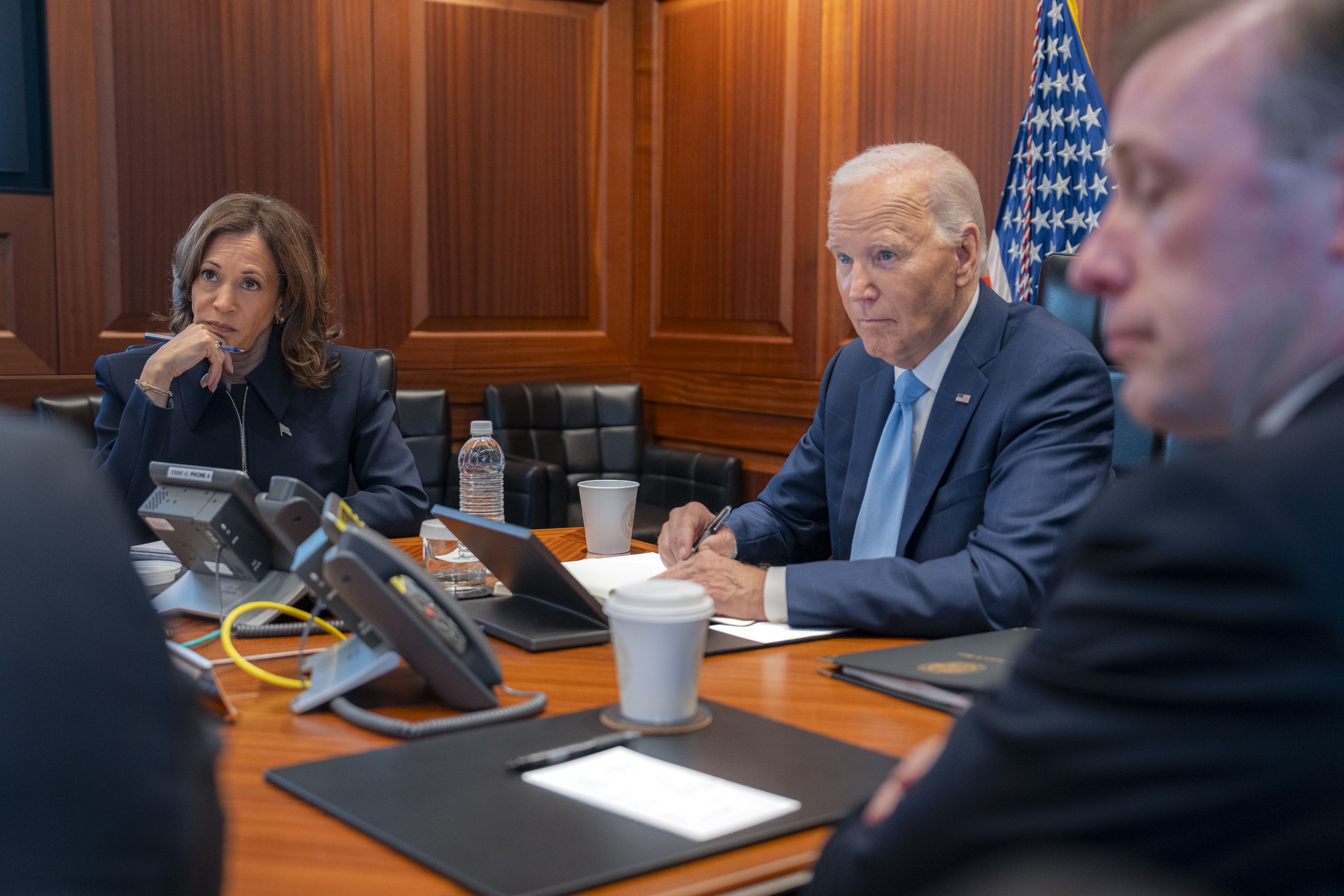 Biden and Harris in the Situation Room yesterday.