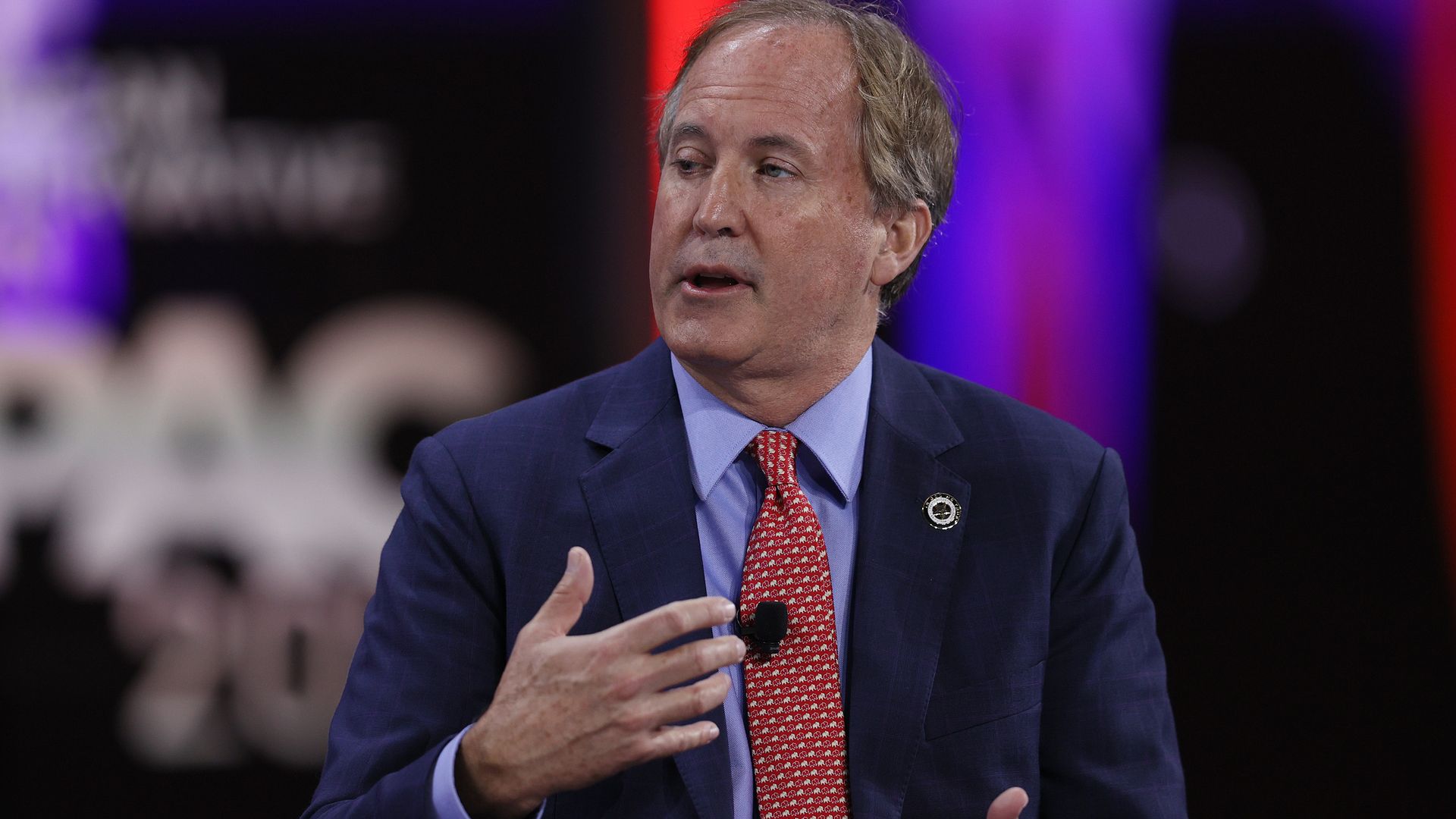 Ken Paxton, Texas Attorney General, speaks during a panel discussion about the Devaluing of American Citizenship during the Conservative Political Action Conference held in the Hyatt Regency.