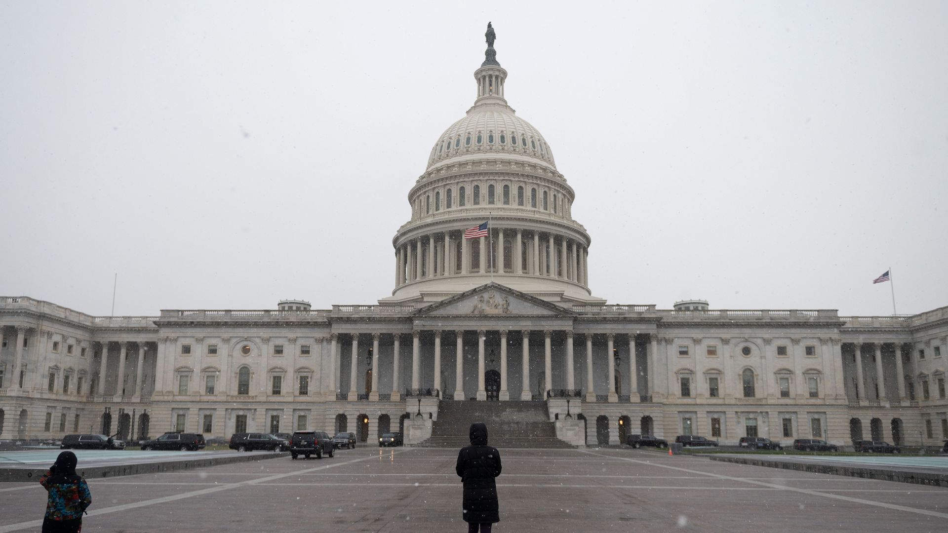 People in front of the Capitol Building on Dec. 16.