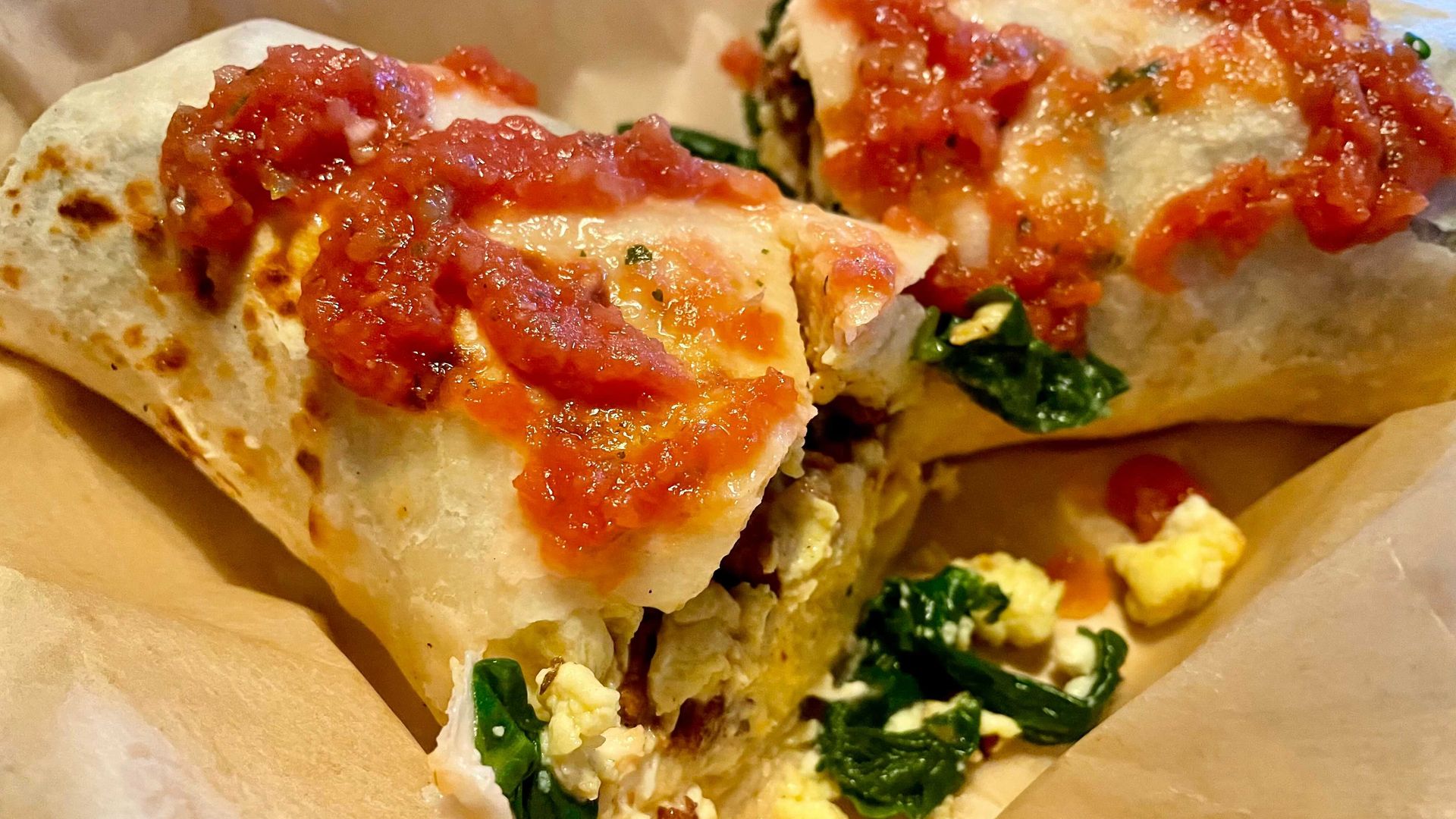 A candied bacon burrito