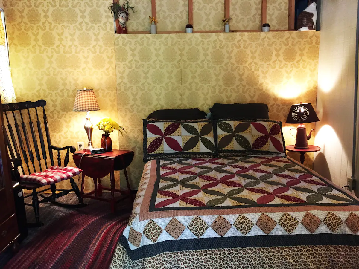 bedroom with rocking chair