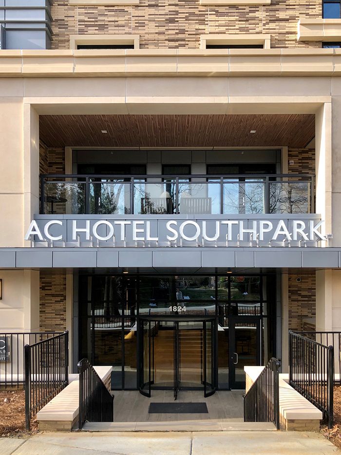 ac hotel entrance in southpark charlotte