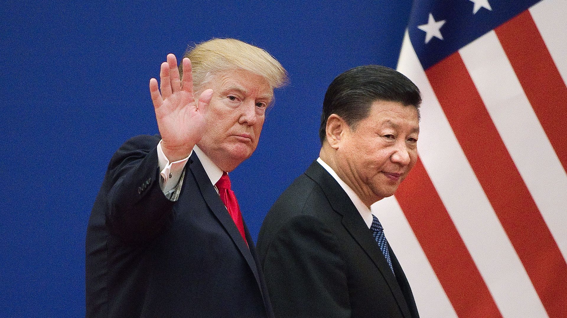 Donald Trump and Xi Jinping of China. The trade delegations are currently negotiating.