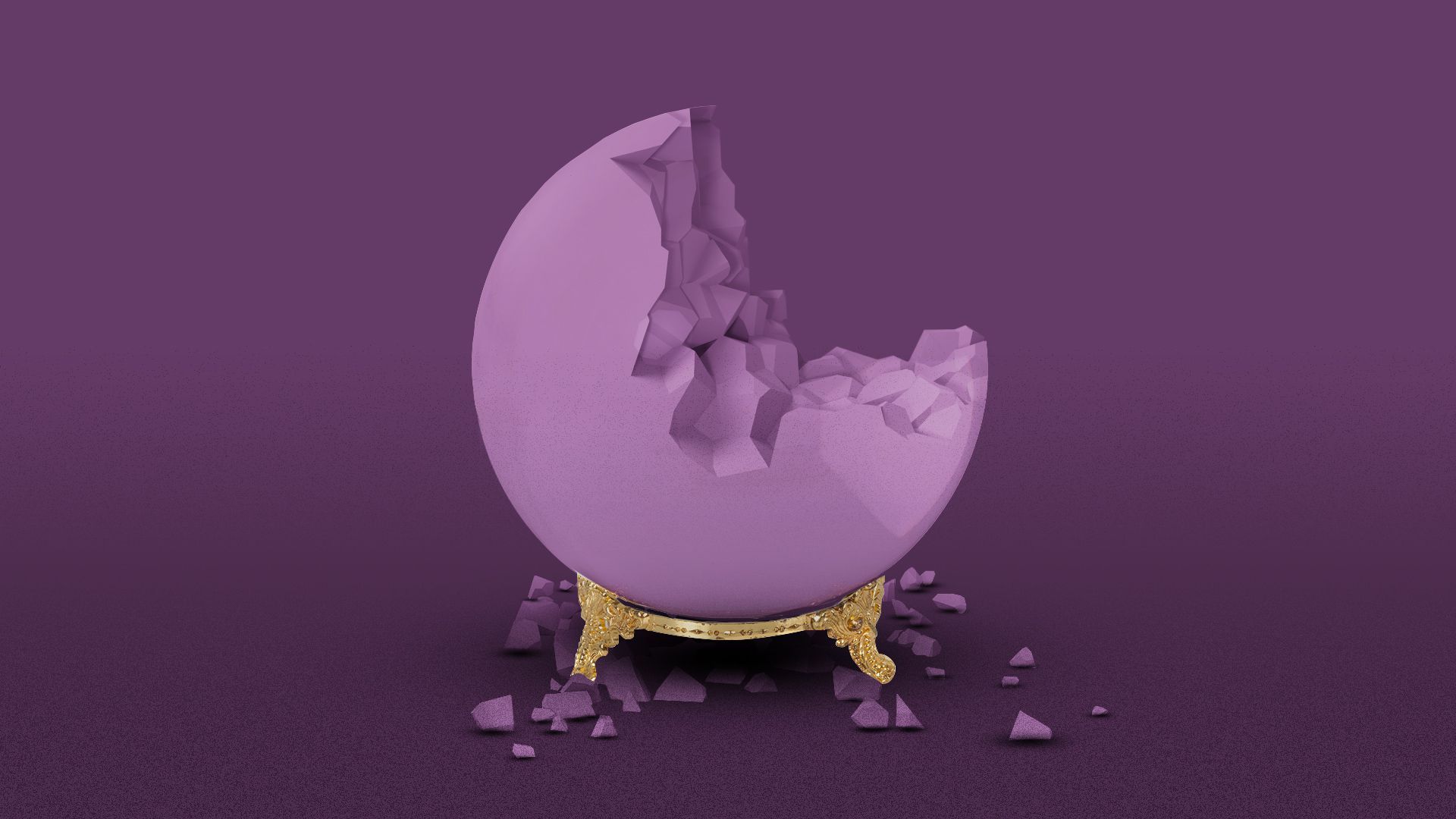 Illustration of a broken crystal ball. 