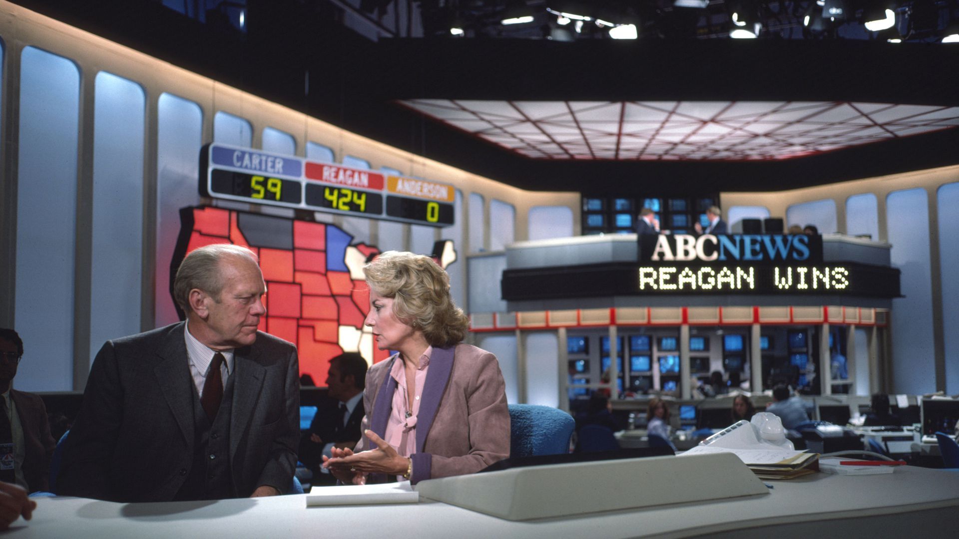 Barbara Walters and Gerald Ford