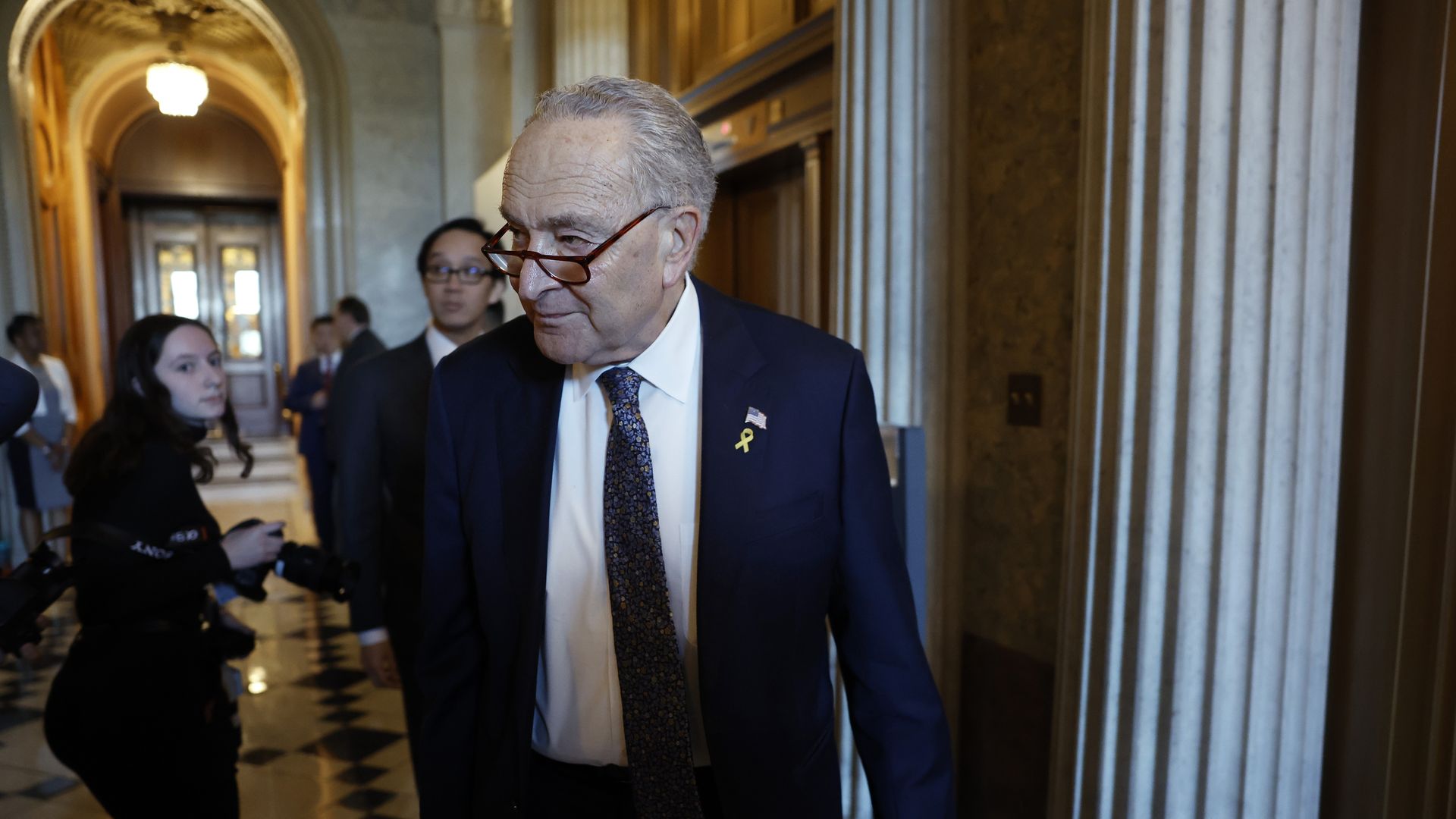 Senate Majority Leader Chuck Schumer in the Capitol
