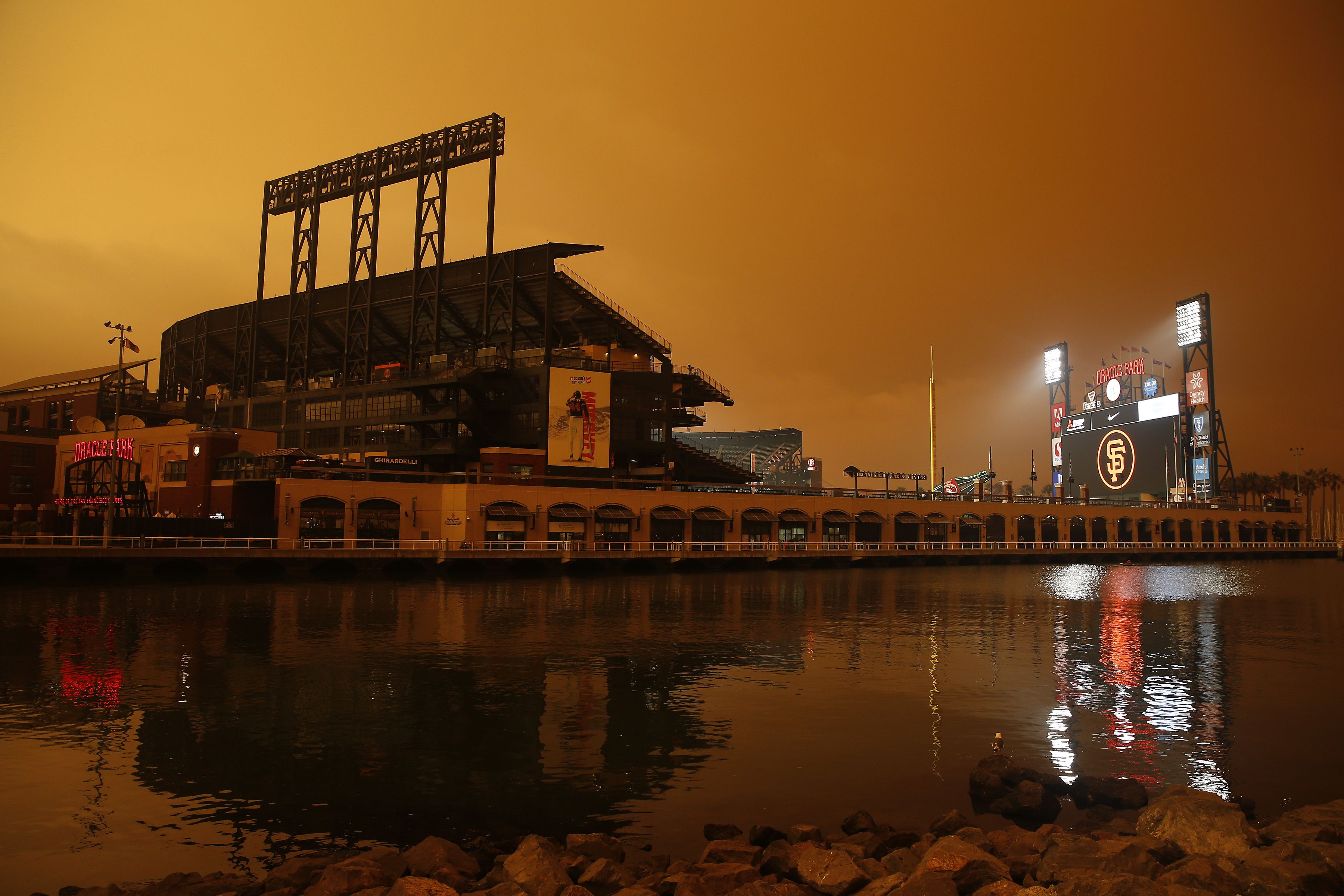 oracle park in a haze