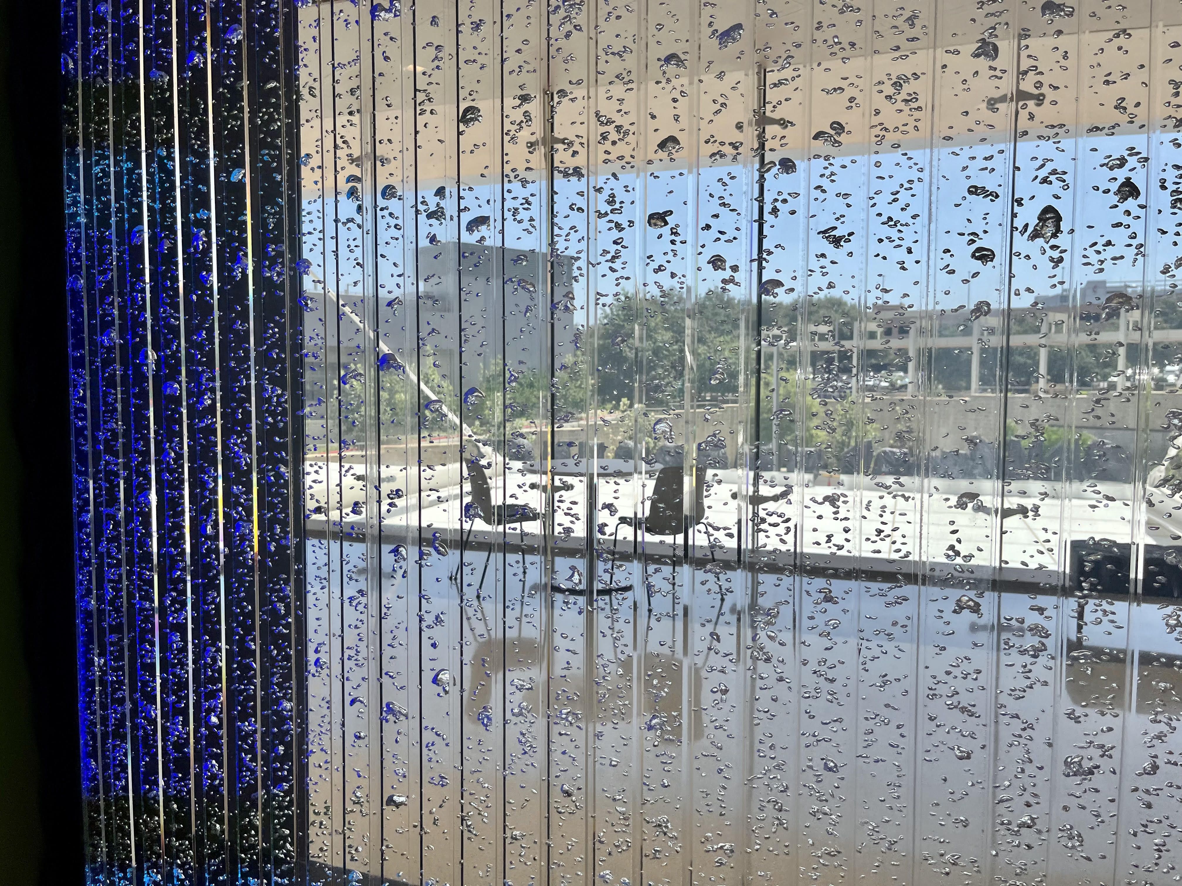 A visual water play wall at the new hospital.
