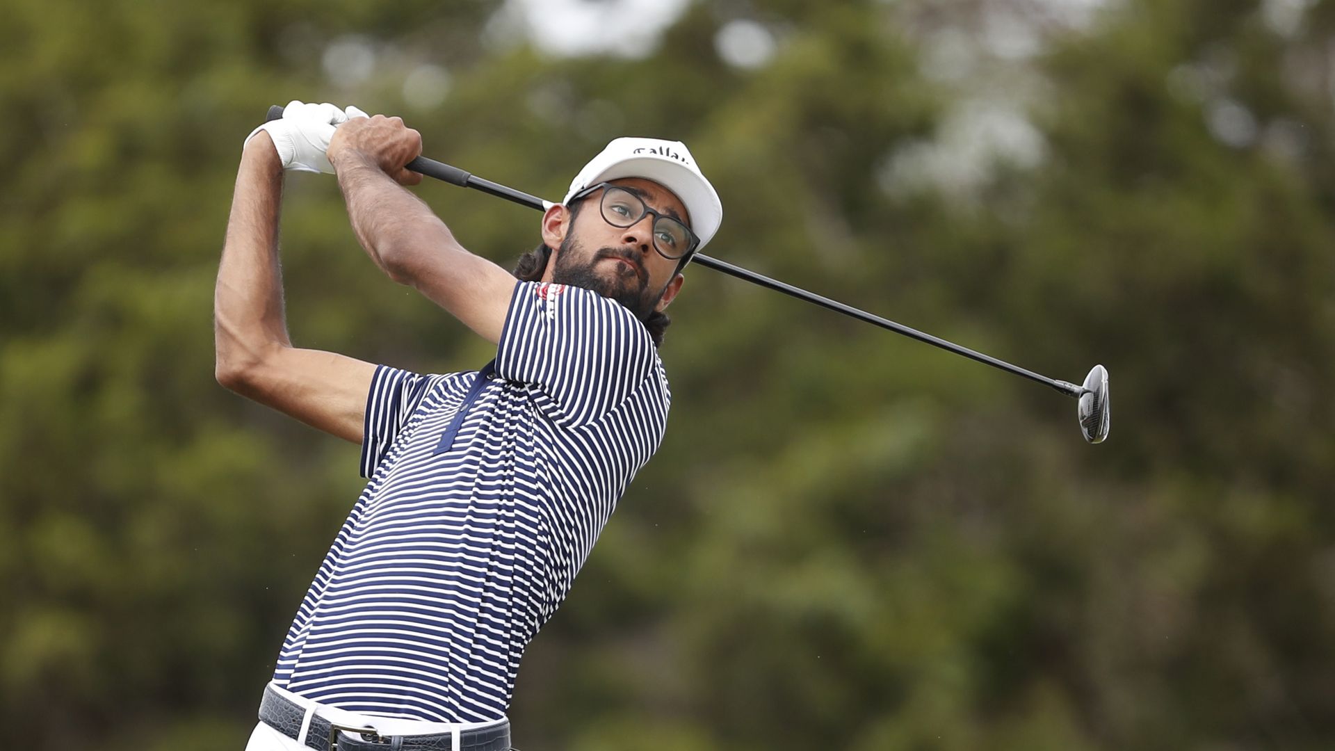 SAN ANTONIO, TEXAS - APRIL 07: Akshay Bhatia of the United States plays his tee shot on the 11th hole during the final round of the Valero Texas Open at TPC San Antonio on April 07, 2024 in San Antonio, Texas. (Photo by Raj Mehta/Getty Images)