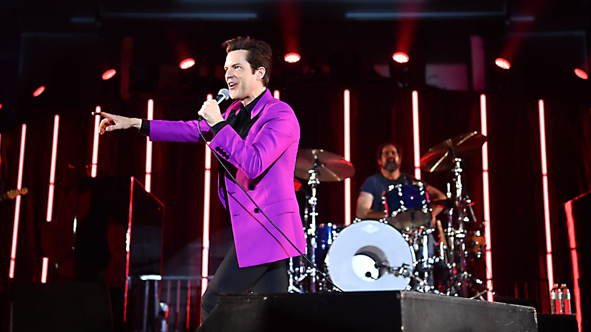 A singer on a stage.