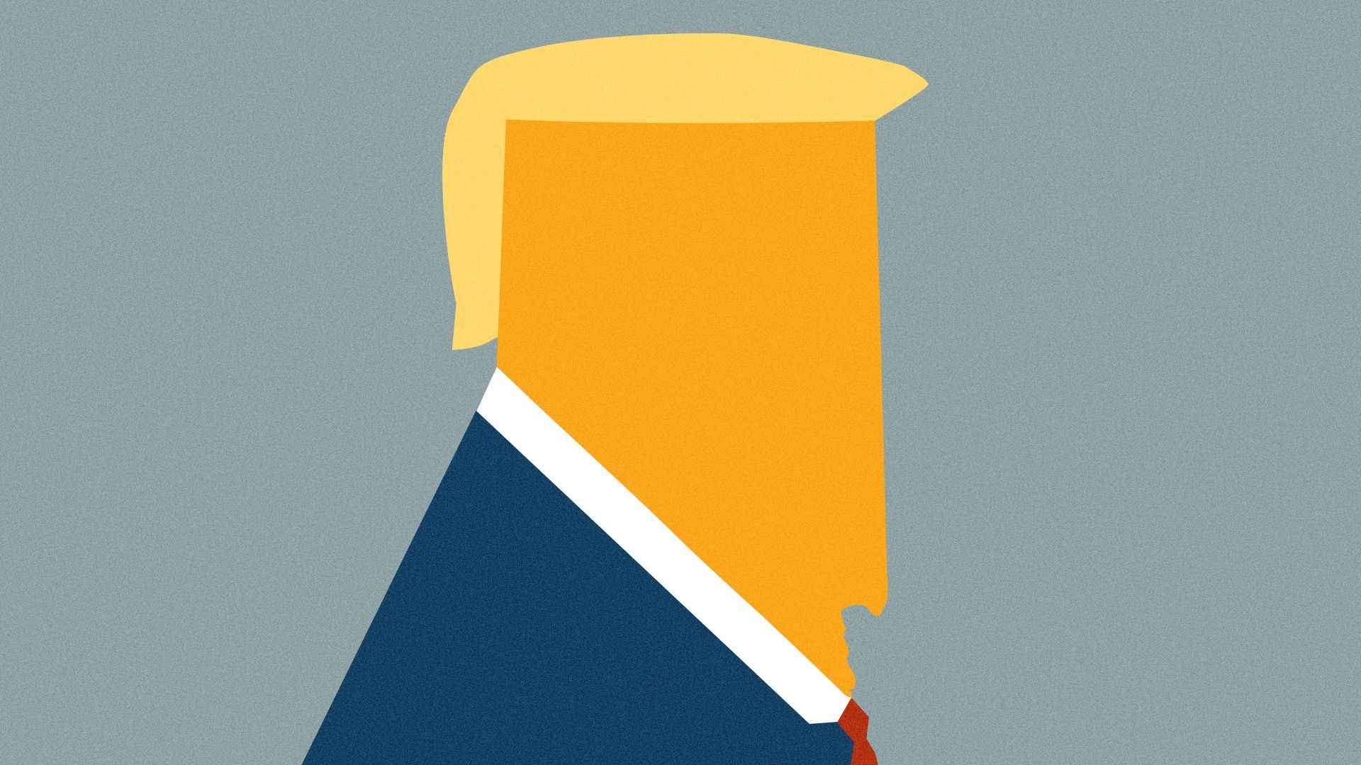 Illustration of the state of Nevada forming a profile of Donald Trump's face.
