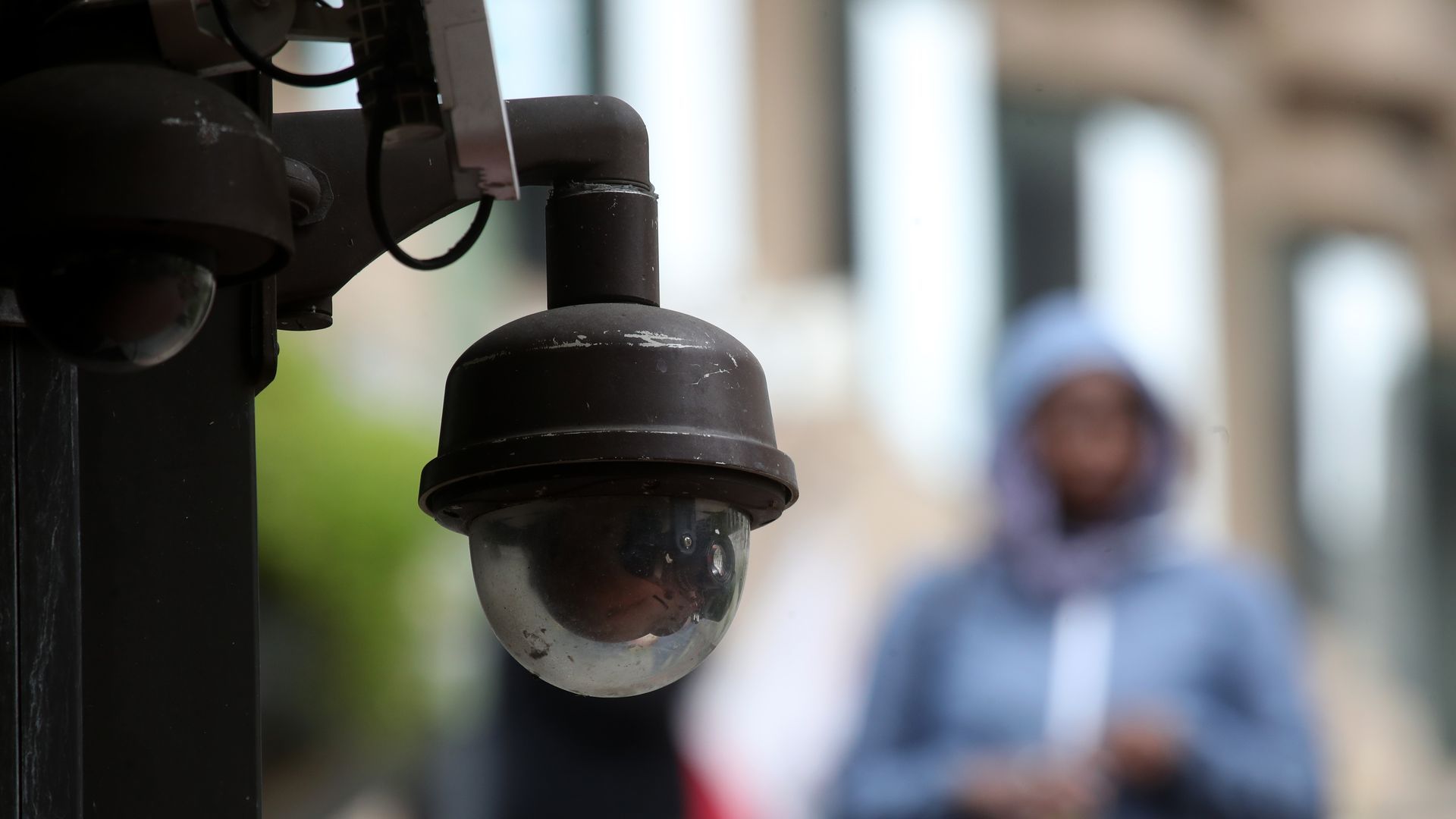 A camera appearing to be used for facial recognition