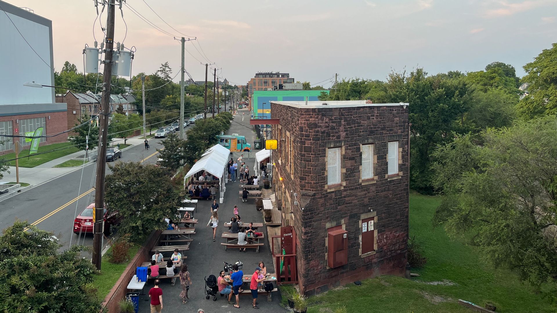 A view of Dew Drop Inn from above