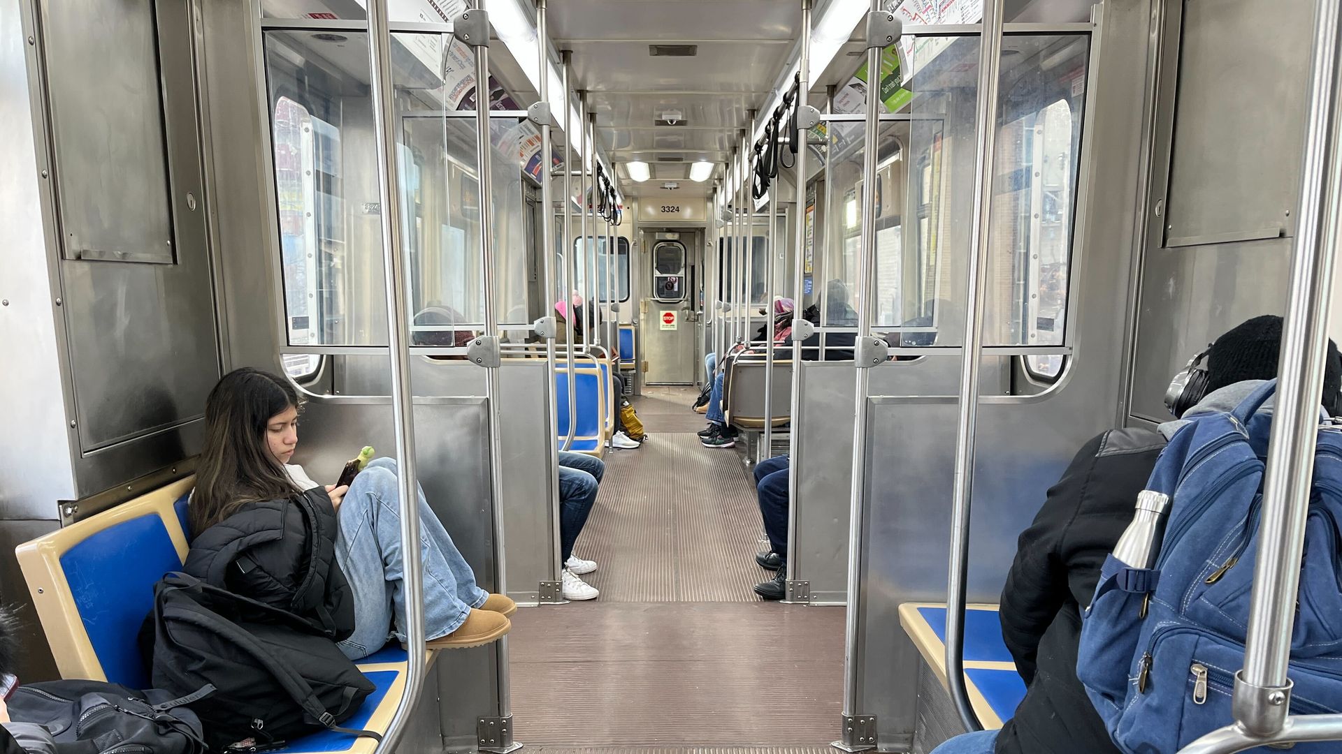 Inside a Chicago train