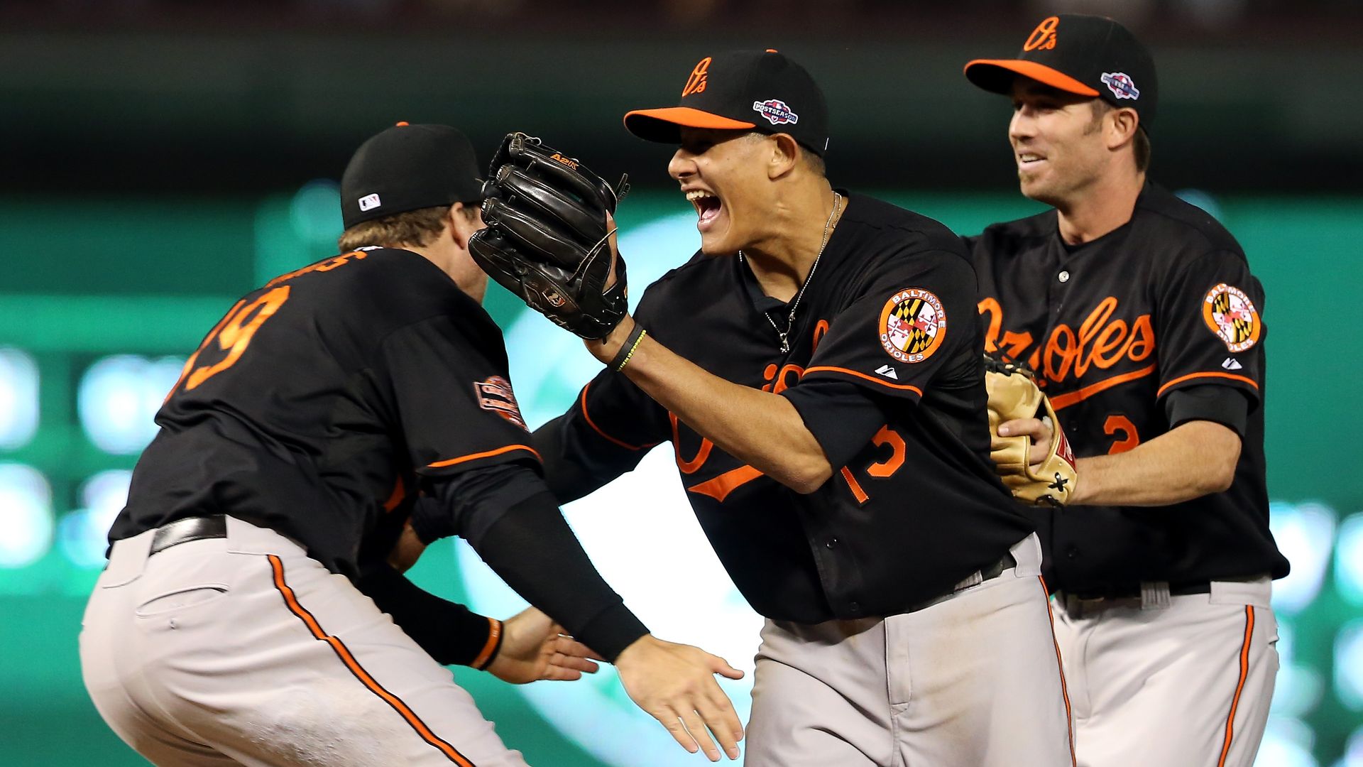 Orioles players celebrating
