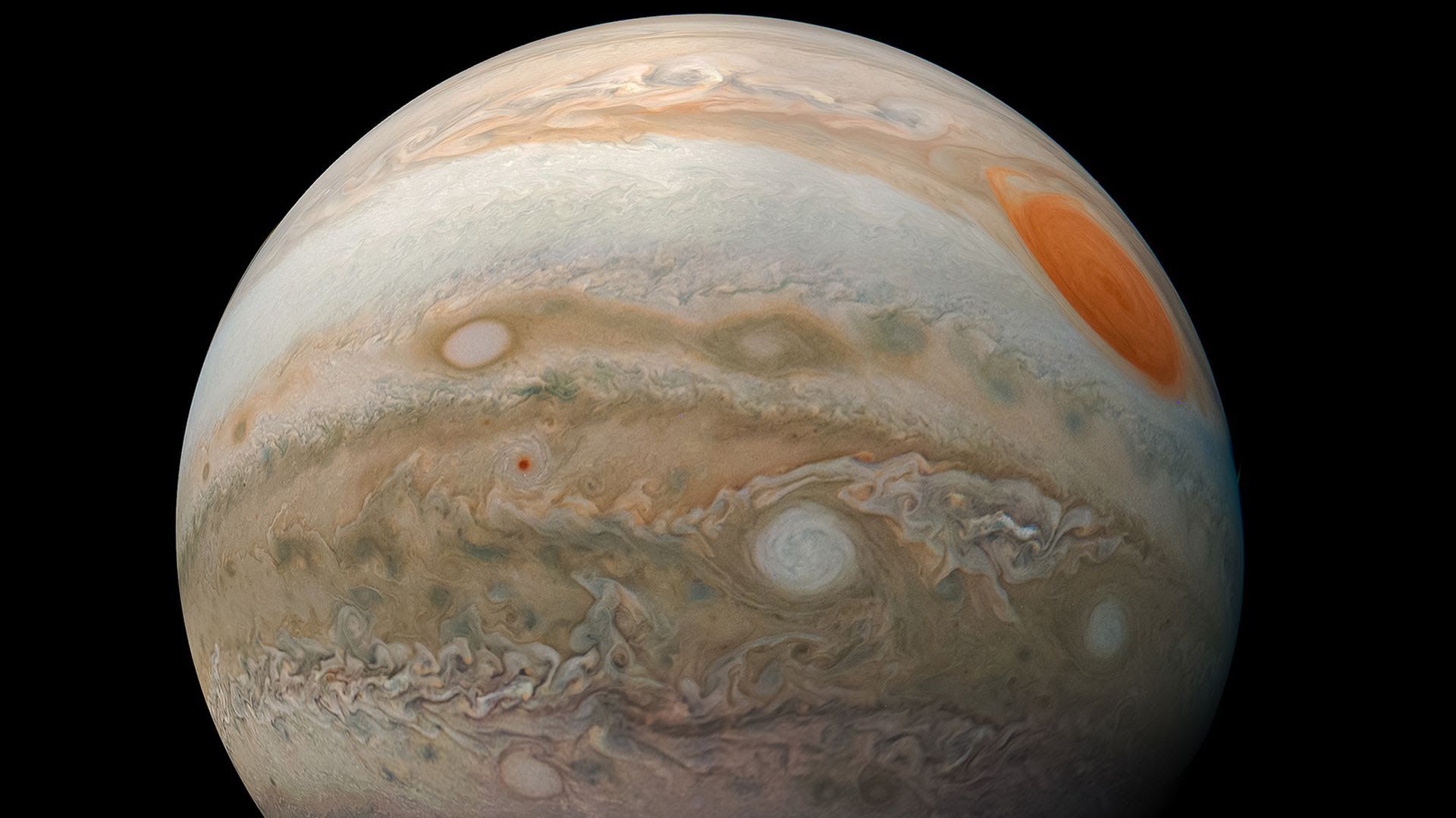 Jupiter as seen by the Juno spacecraft. Photo: NASA/JPL-Caltech